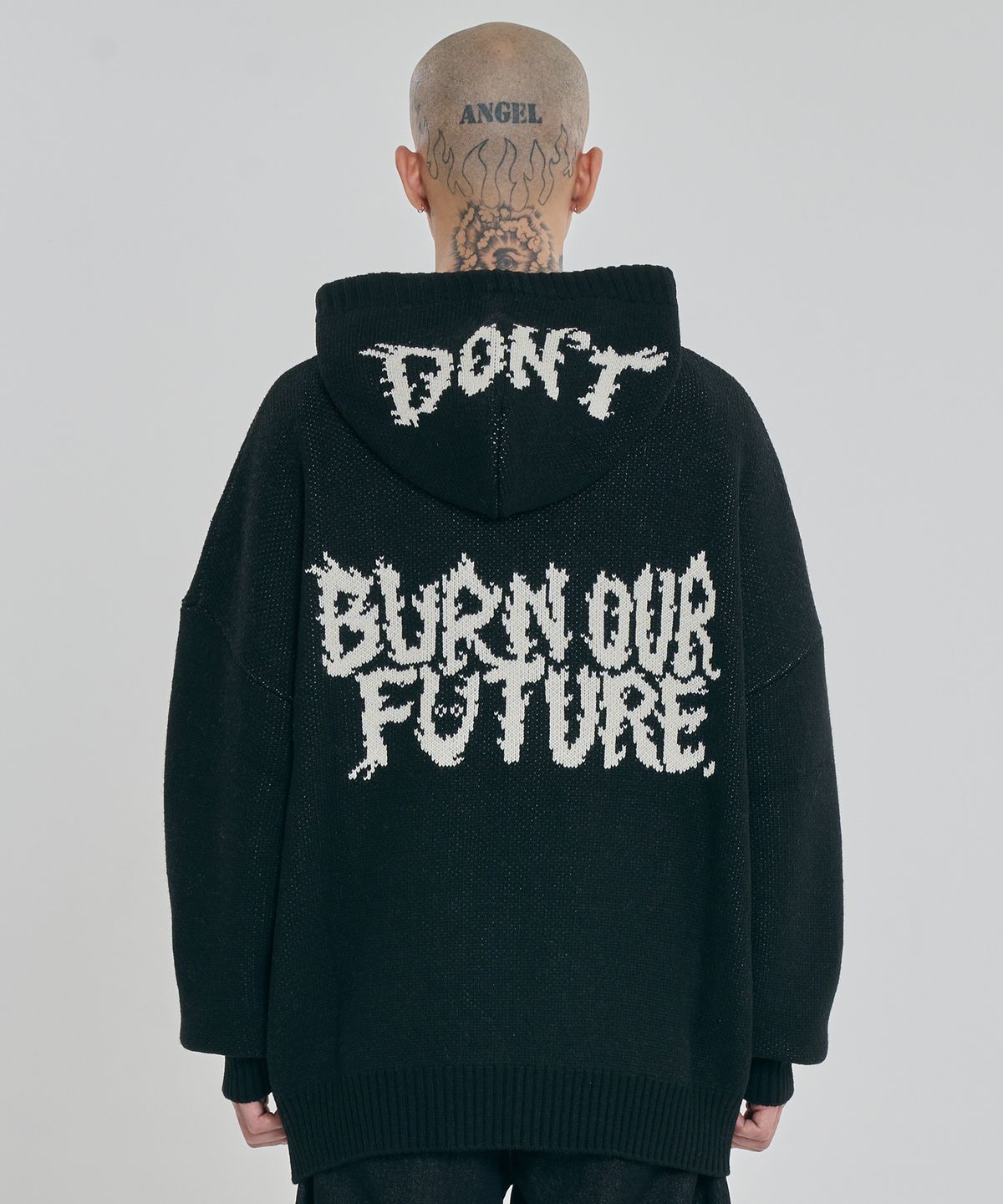 아조바이아조(AJOBYAJO) [PBA] DBOF Wool Knit Zip-Up Hoodie [BLACK]