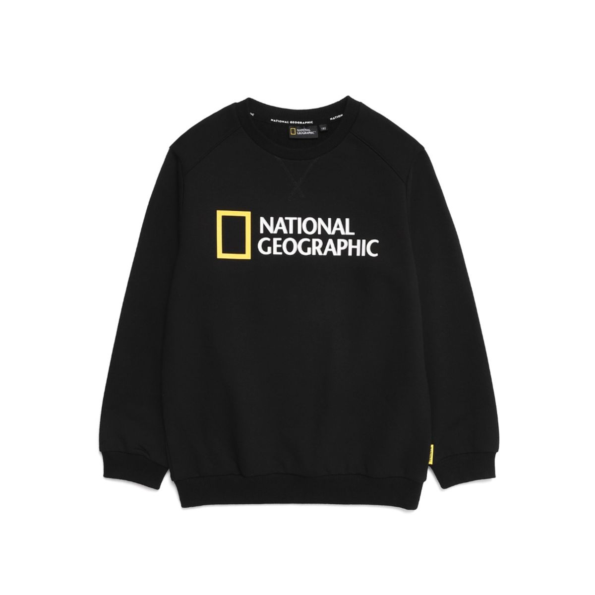 내셔널지오그래픽 키즈(NATIONAL GEOGRAPHIC KIDS) K223UPB910 빅 로고 맨투맨/팬츠 셋업 CARBON BLACK