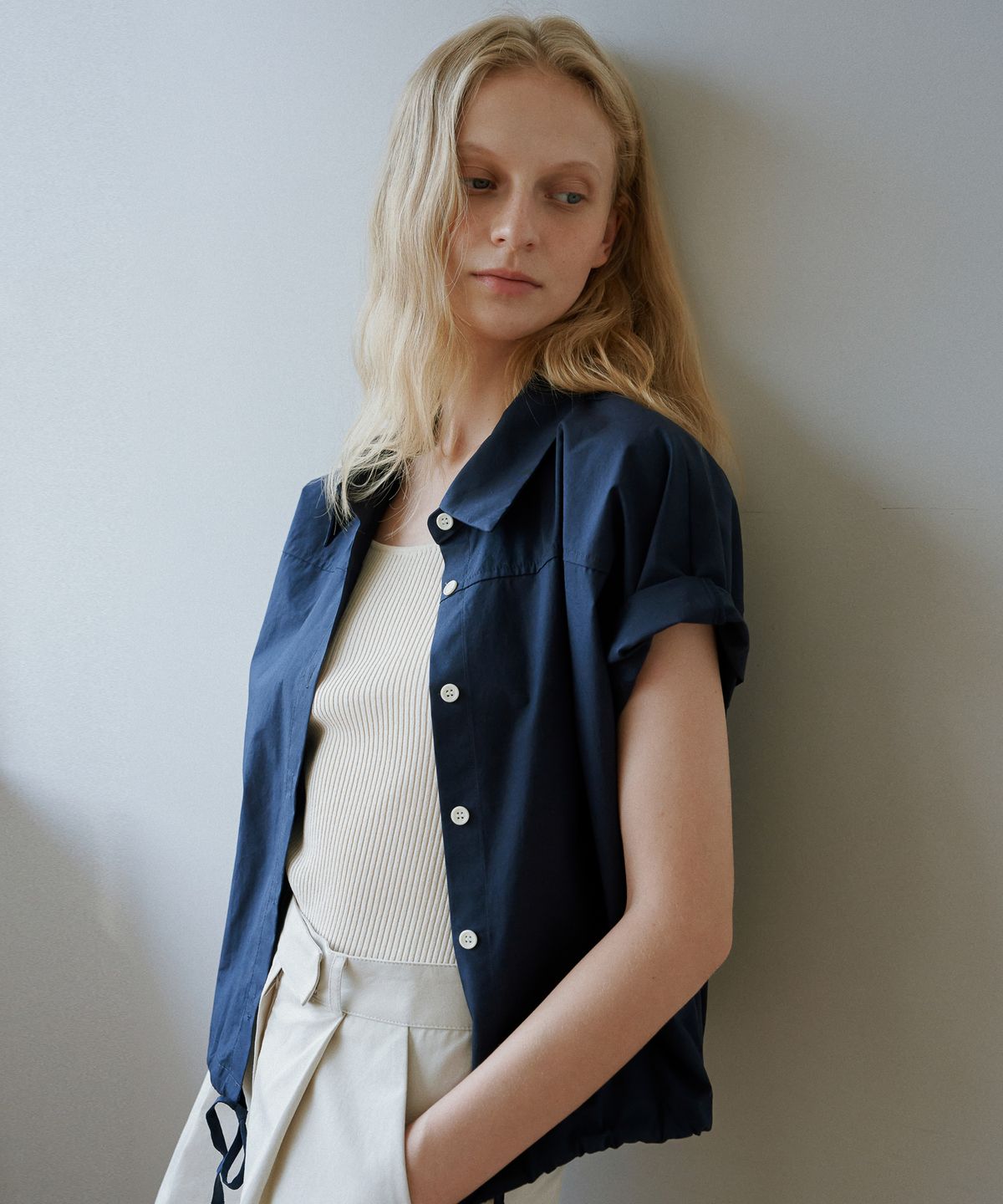 유라고(URAGO) String cotton blouse