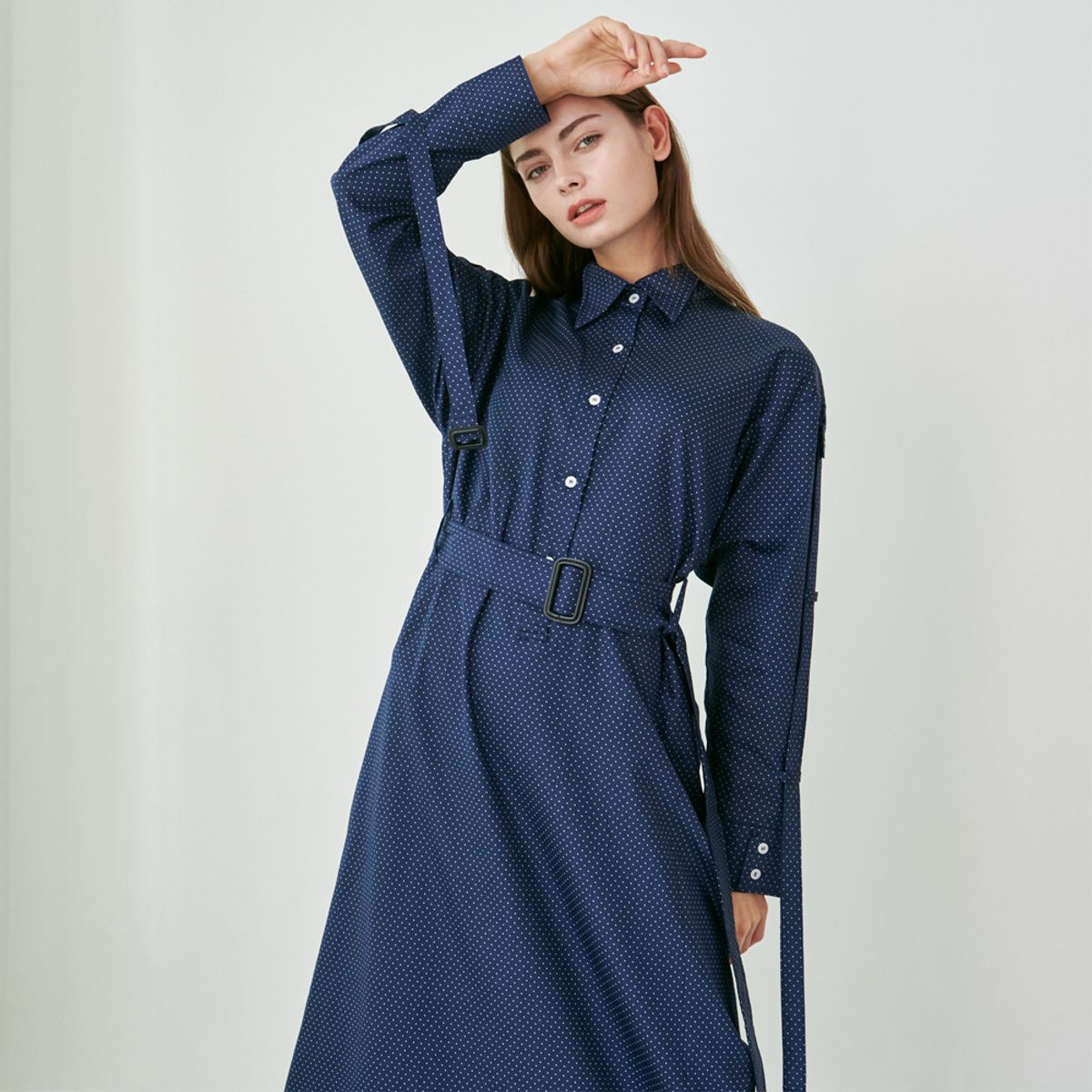 분더가이스트(WUNDER GEIST) 윙카라 끈원피스 (진네이비도트)