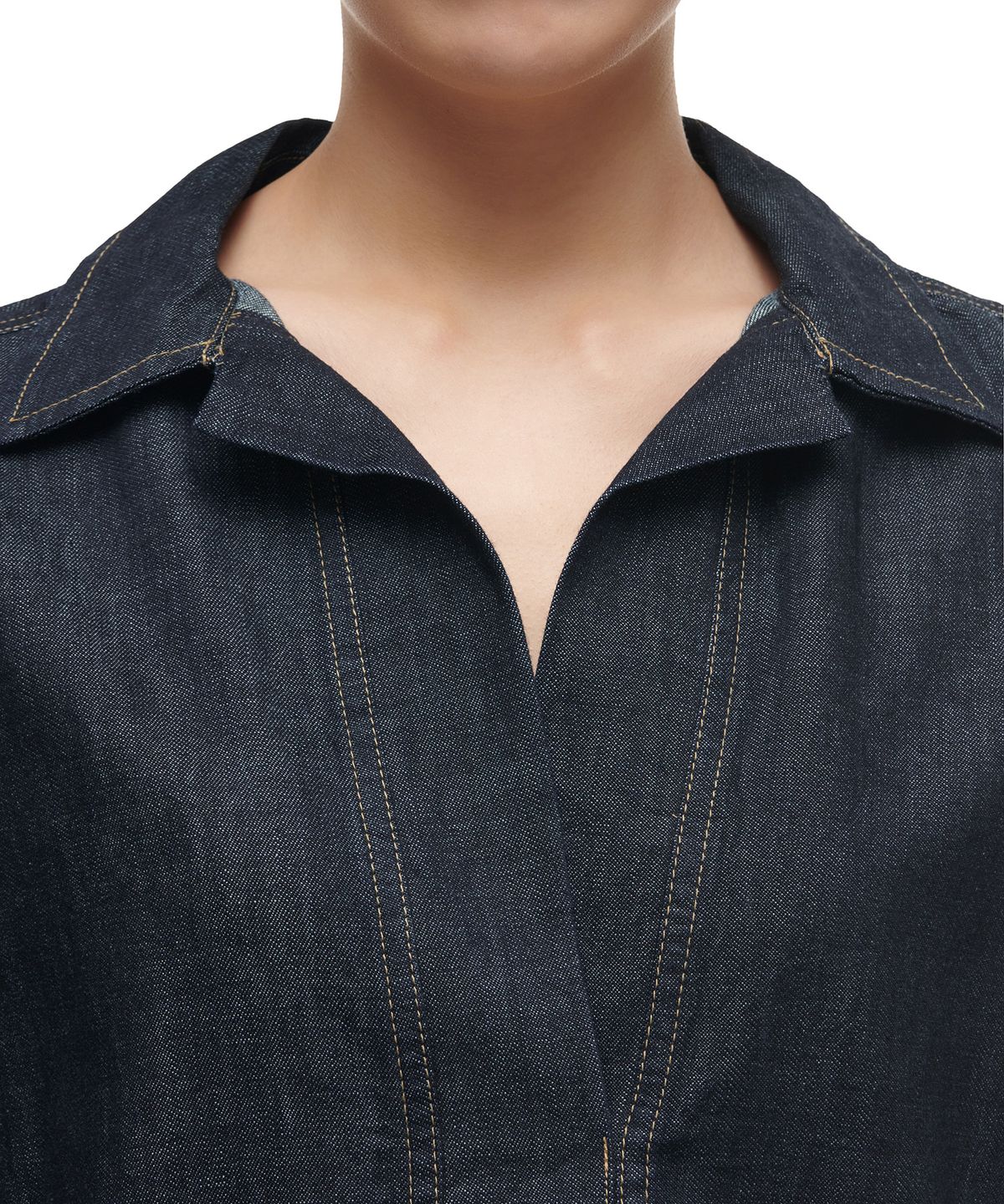로렌 랄프 로렌(LAUREN RALPH LAUREN) 데님 시프트 드레스 - 블루