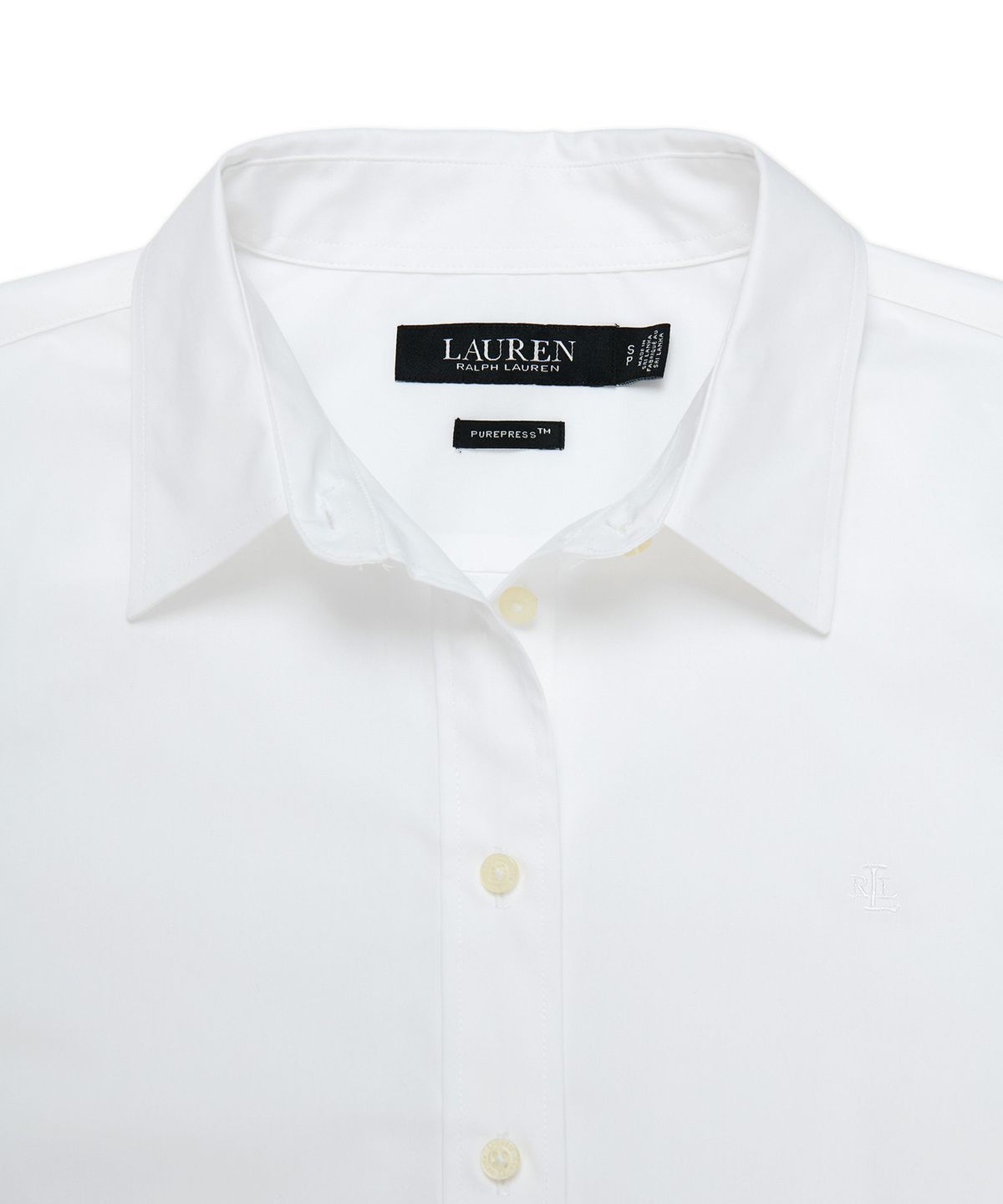 로렌 랄프 로렌(LAUREN RALPH LAUREN) 이지 케어 코튼 브로드클로스 셔츠 - 화이트