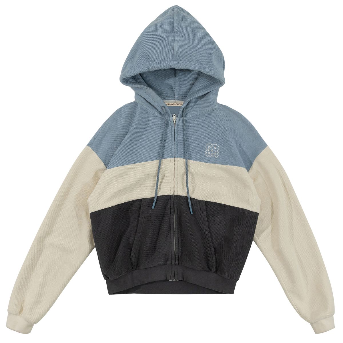아웃 오브 트렁크(OUT OF TRUNK) Color Block Hoodie Zip Up (Sky blue)