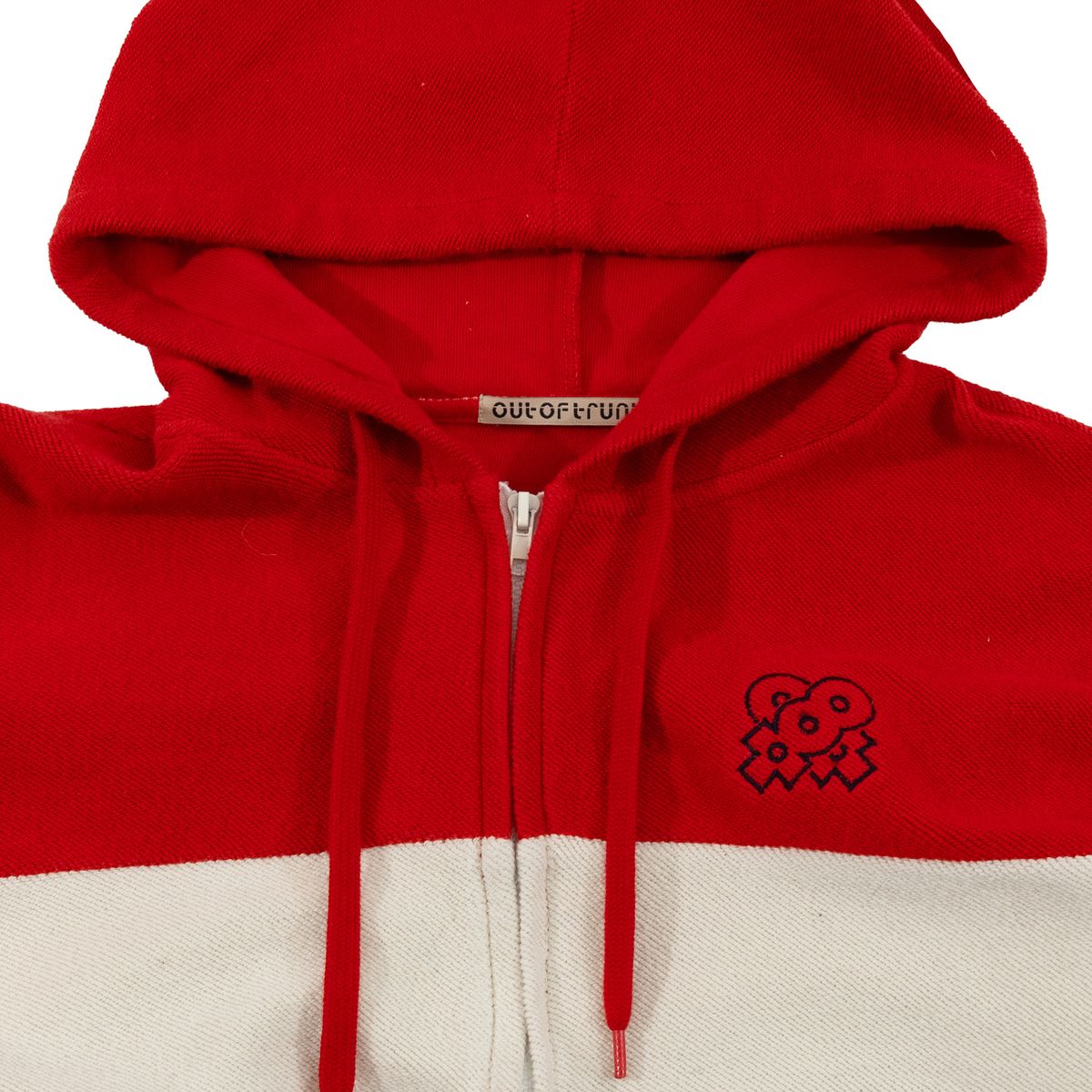 아웃 오브 트렁크(OUT OF TRUNK) Color Block Hoodie Zip Up (Red)