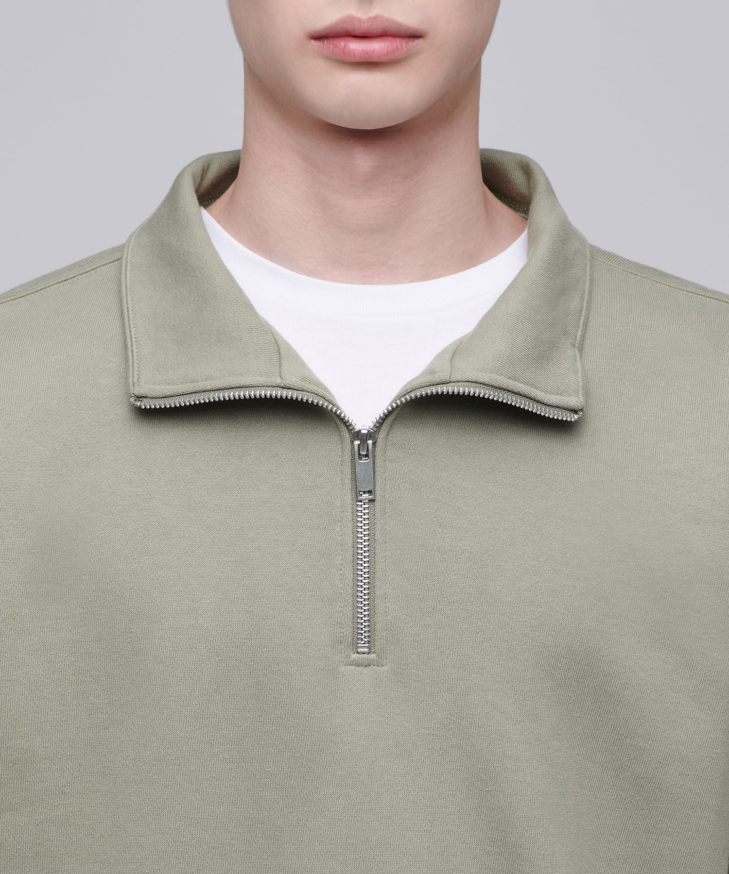 スウェット・トレーナー *MUSINSA STANDARD* Oversized collared sweatshirt pistachio M MUSINSA | MUSINSA STANDARD Oversized Half Zip-Up Sweatshirt