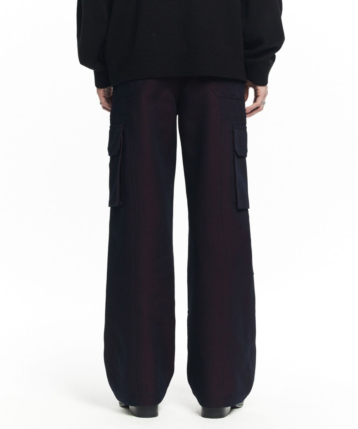 메종미네드(MAISON MINED) OBLIQUE CARPENTER WIDE PANTS NAVY