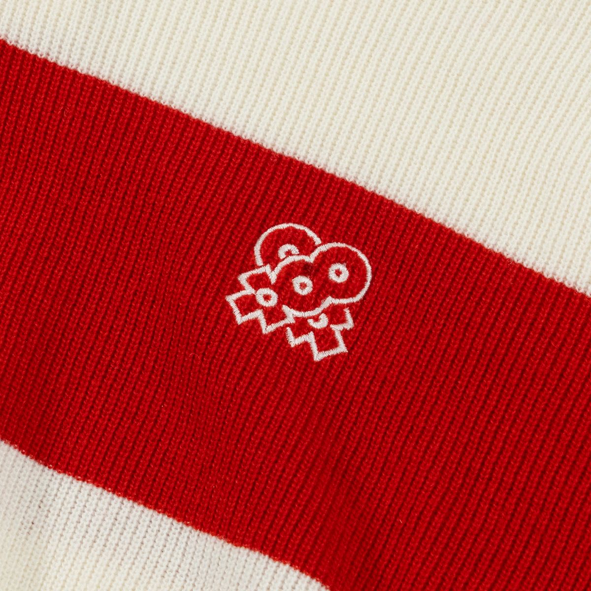 아웃 오브 트렁크(OUT OF TRUNK) Stripe Collar knit Red (Women)