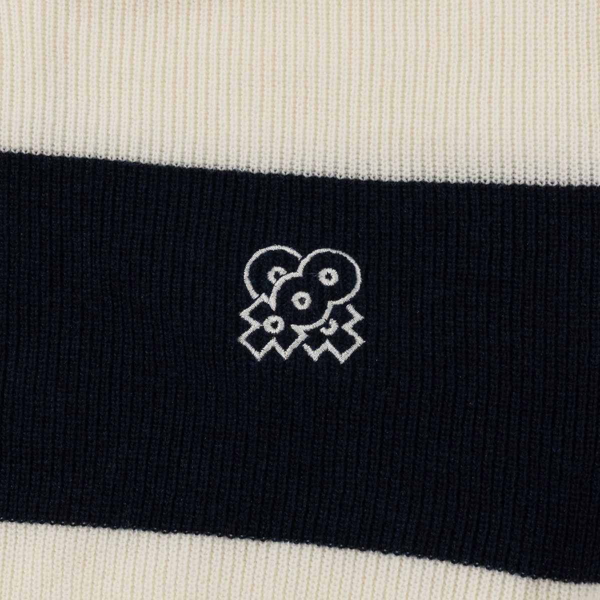 아웃 오브 트렁크(OUT OF TRUNK) Stripe Collar knit Navy (Women)