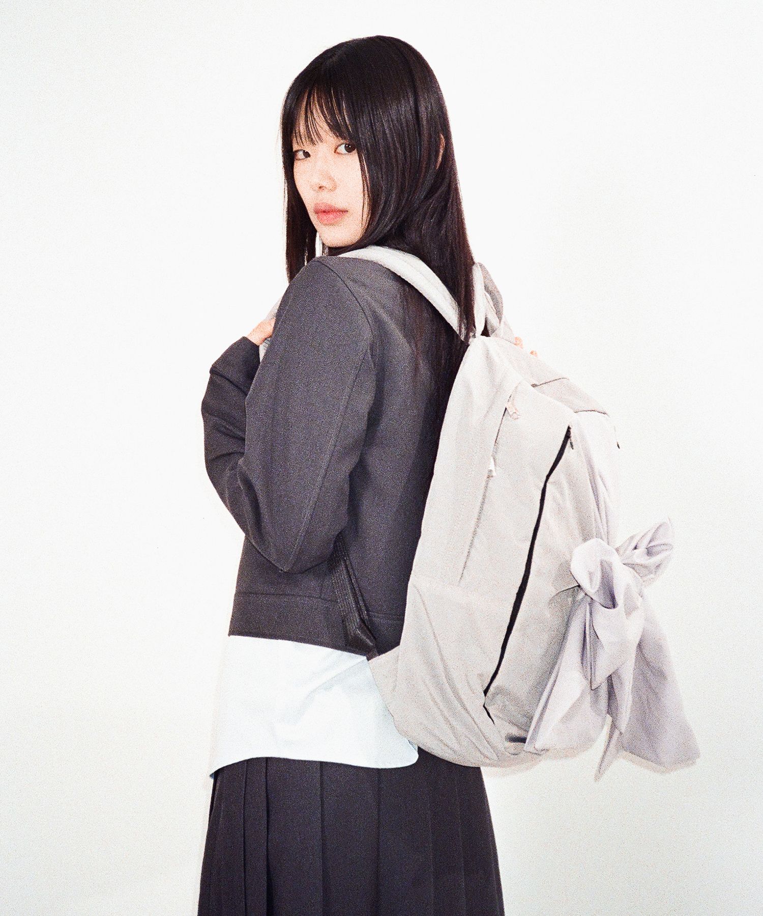 MUSINSA | IUGAMAKARAS Knotted Backpack (Nylon-Silver)