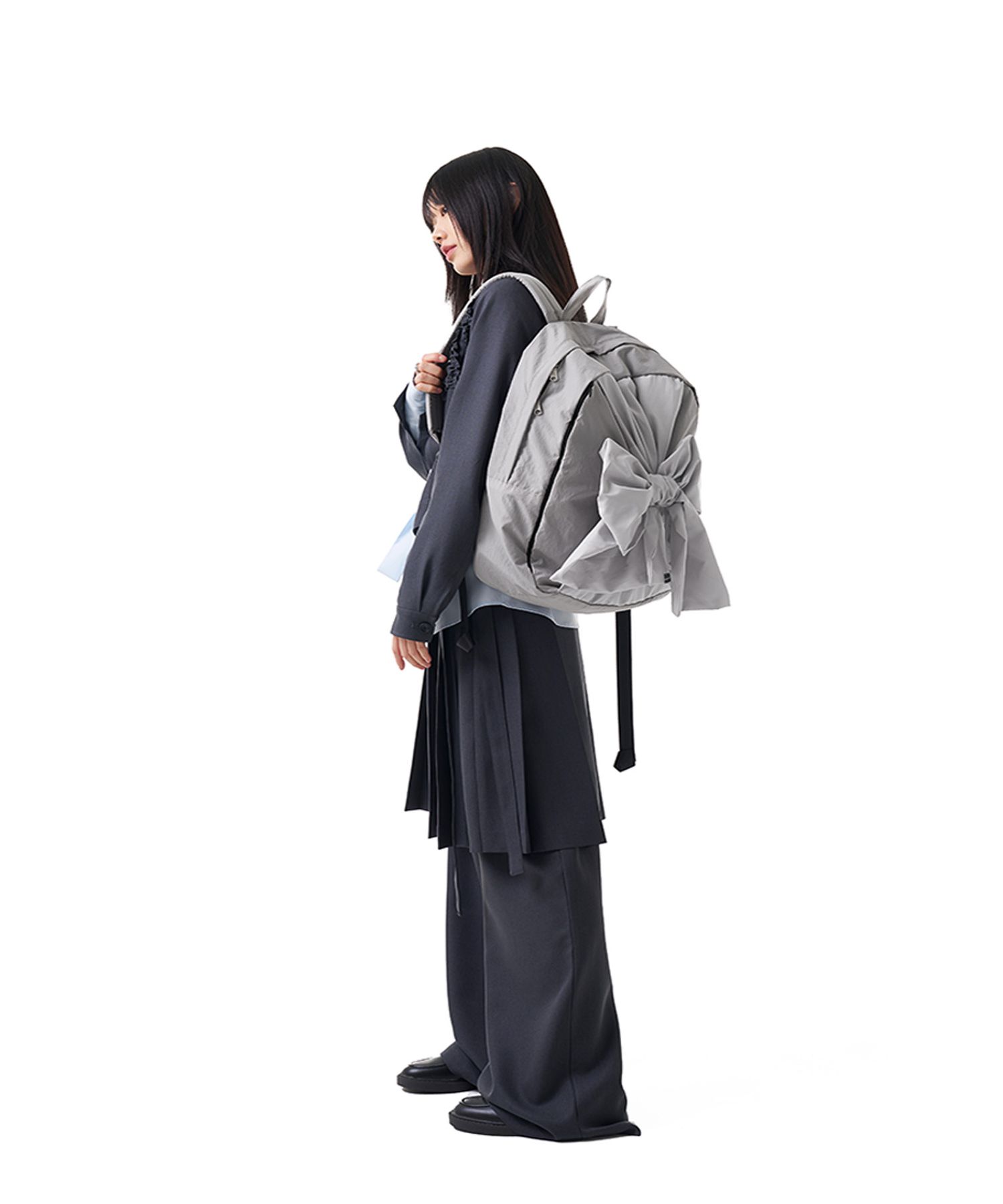 ● IUGAMAKARAS ● Knotted Backpack Nylon-Silver Knotted Backpack (Nylon-silver) - IUGAMAKARAS | 60% - Asian
