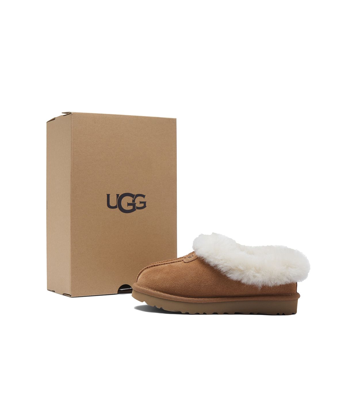 어그(UGG) 퍼 카라 스웨이드 슬립온 슈즈 (타제트) W - 체스넛 / 1134810CHE