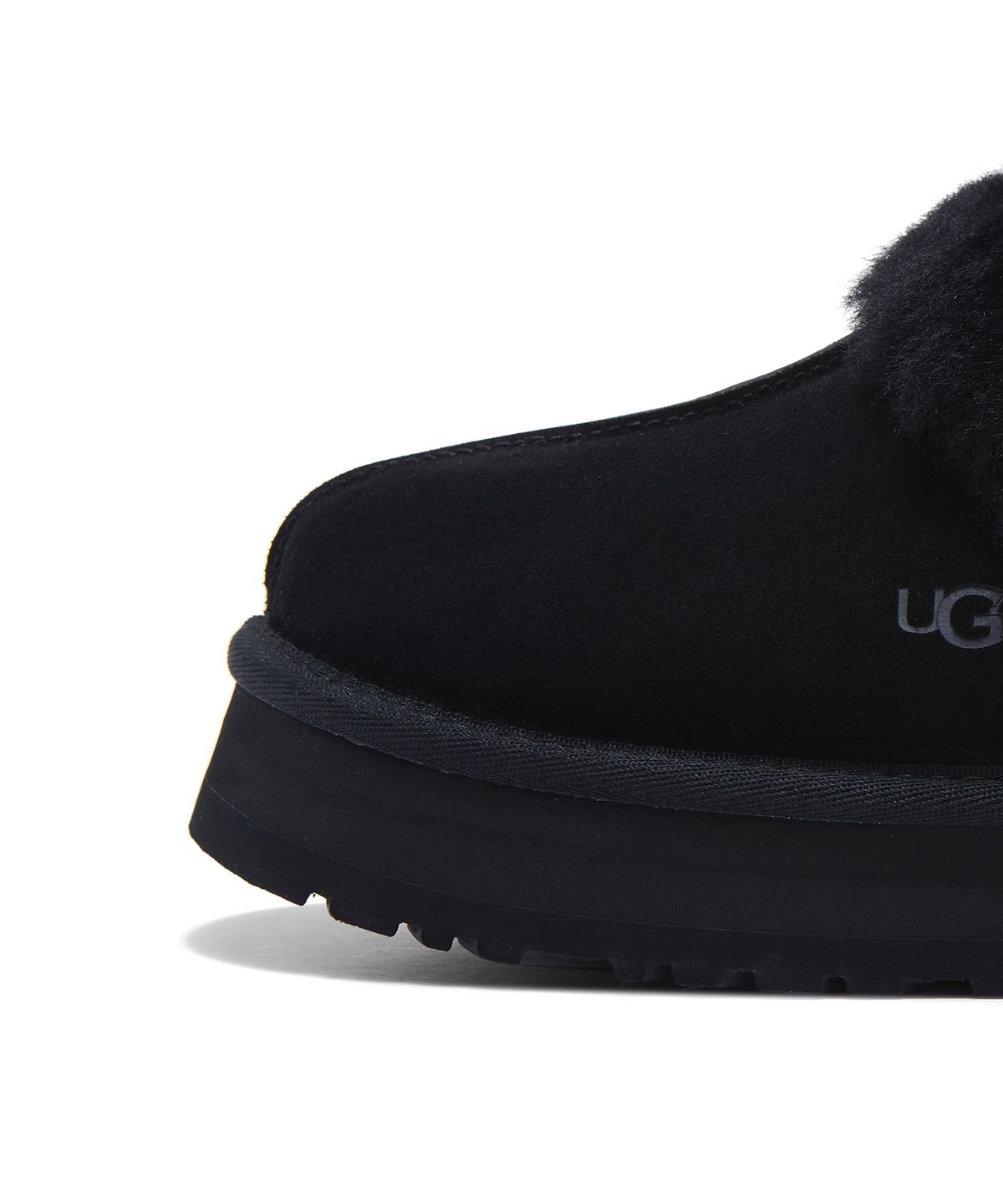 어그(UGG) [WOMEN] 퍼 카라 플랫폼 샌들 (디스케트) - 블랙 / 1122550BLK