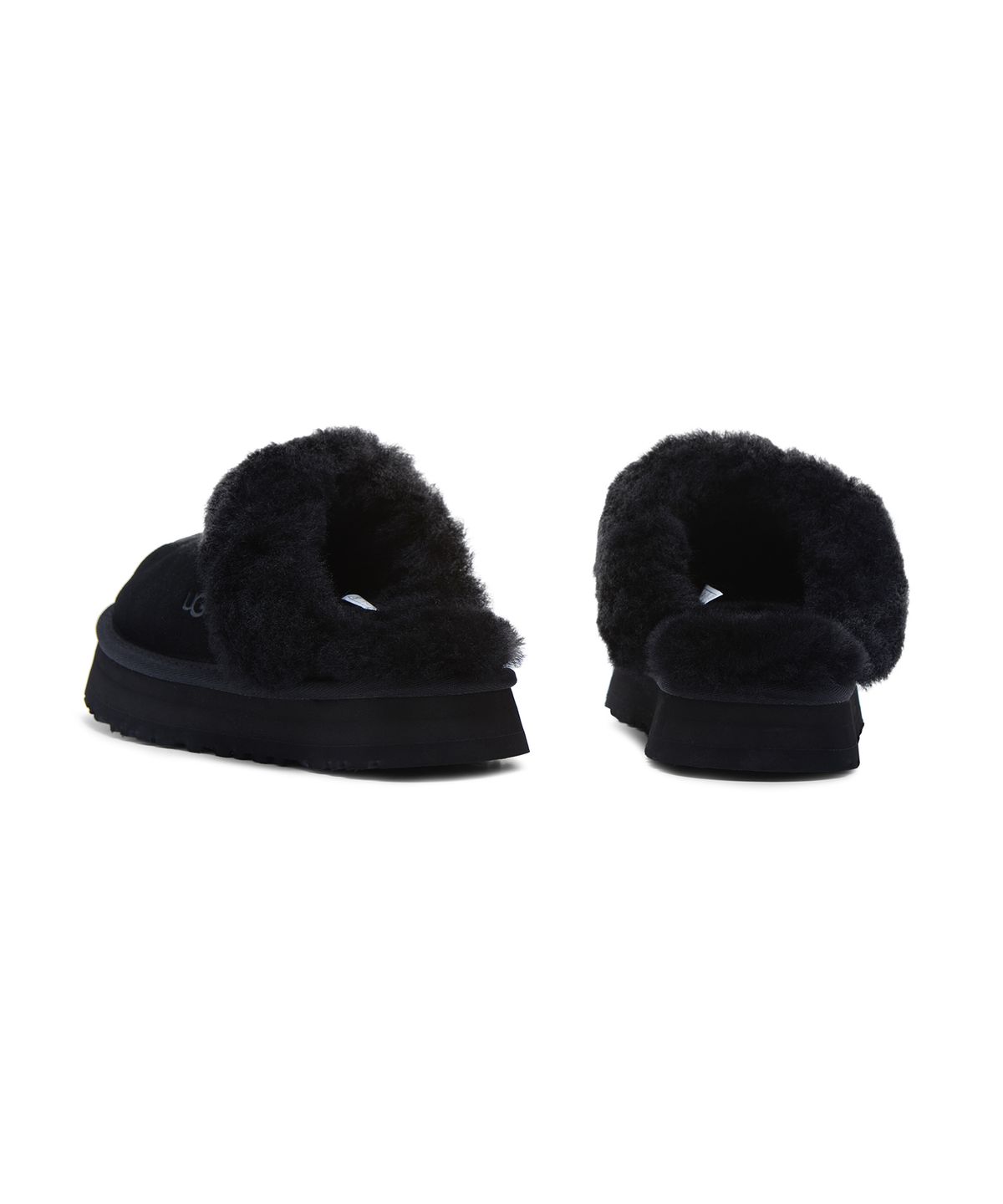 어그(UGG) [WOMEN] 퍼 카라 플랫폼 샌들 (디스케트) - 블랙 / 1122550BLK