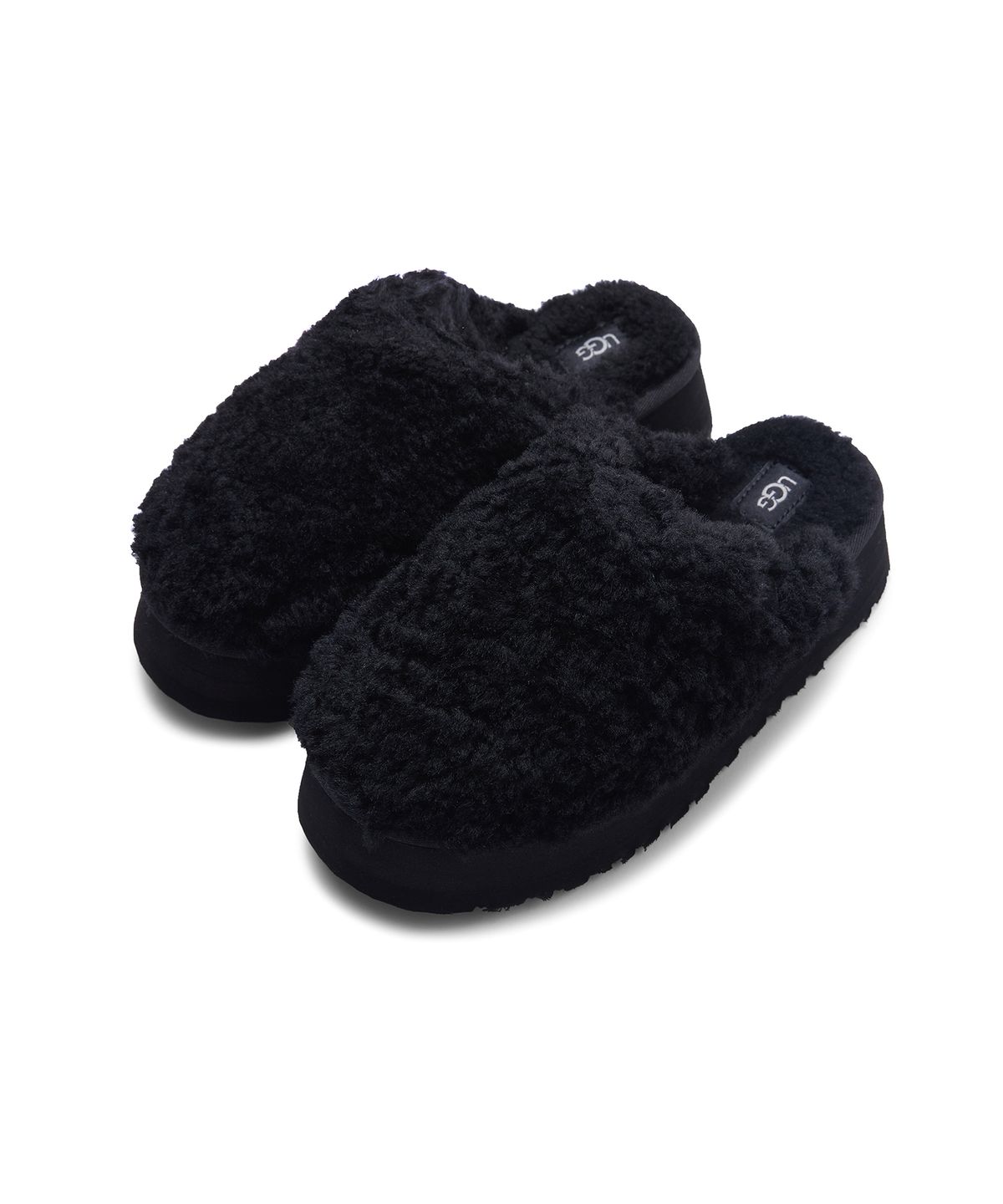 어그(UGG) [WOMEN] 컬리 퍼 플랫폼 슬리퍼(맥시 컬리 패션 슬라이드) - 블랙 / 1133171BLK