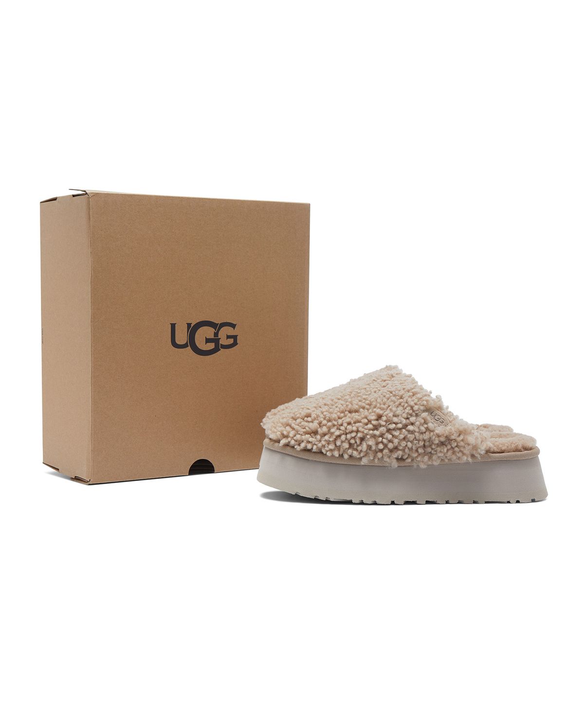 어그(UGG) [WOMEN] 컬리 퍼 플랫폼 슬리퍼(맥시 컬리 패션 슬라이드) - 샌드 / 1133171SAN