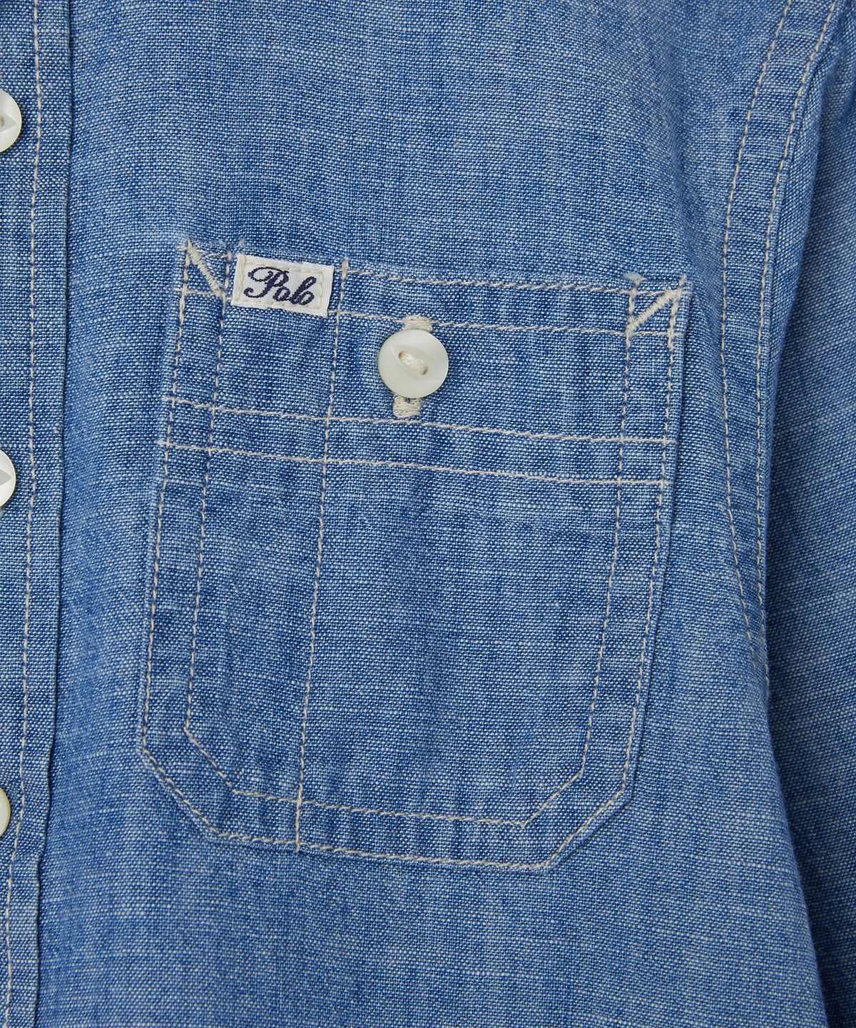 폴로 랄프 로렌 칠드런(POLO RALPH LAUREN CHILDREN) 여아 4-6.5세 티어드 샴브레이 셔츠드레스 - 블루