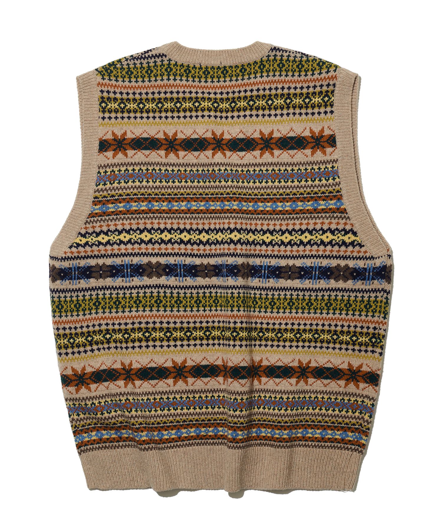 MUSINSA | TAKEASY Merino Wool Fair Isle Vest (Brown)