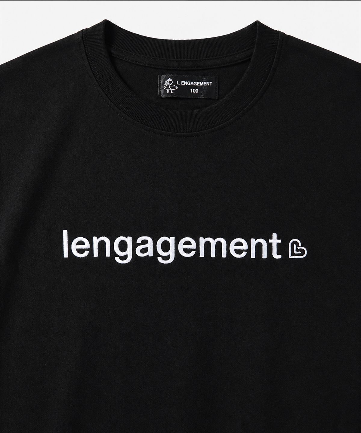 랑가주망(LENGAGEMENT) 릴렉스핏 스토리 로고  롱슬리브 티셔츠 [블랙]