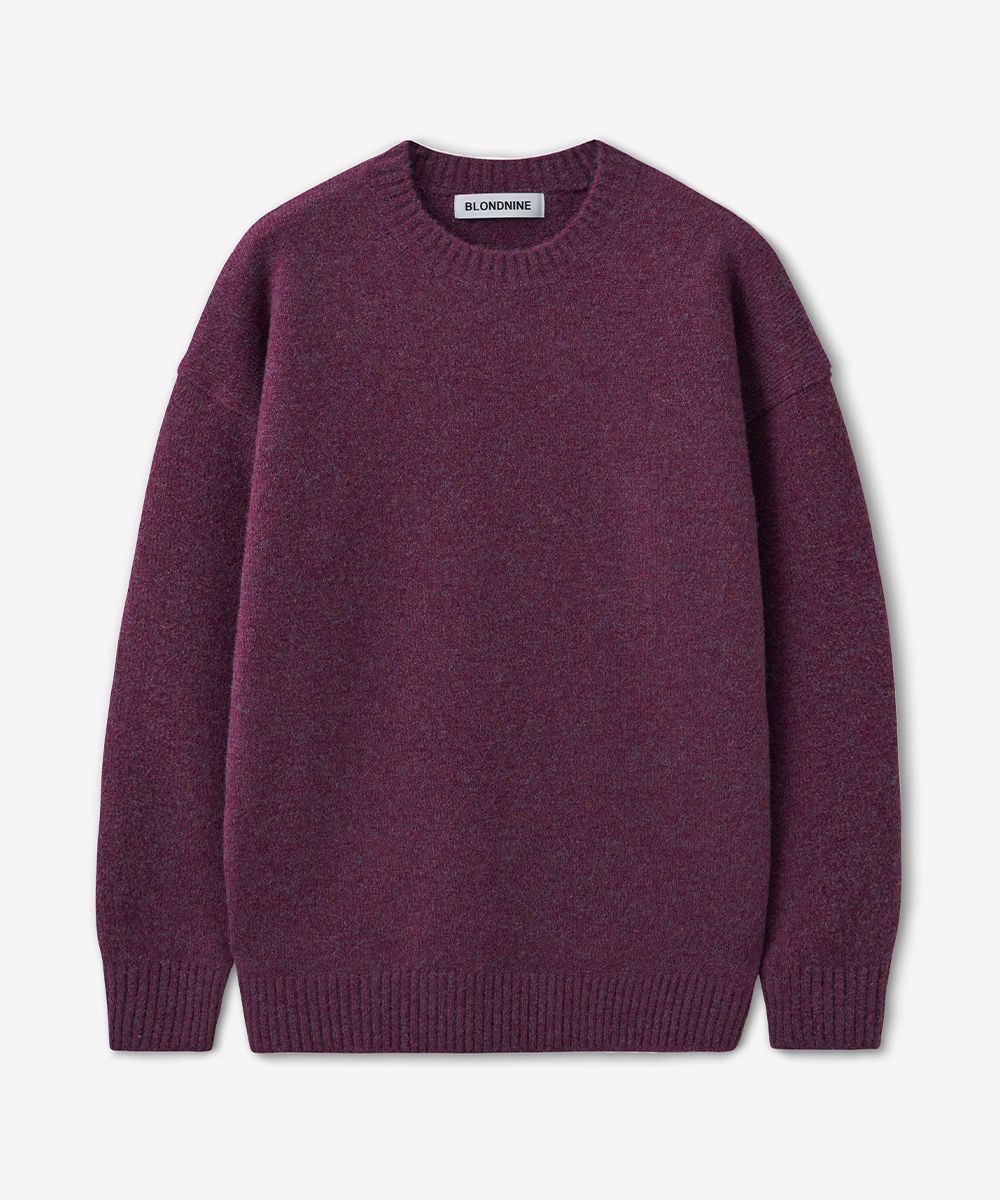 【BAON】[unisex] Belluni Color Basic Round Knit MUSINSA | BLOND9 Wool Boucle Knitted Round Knit Sweater ( 9