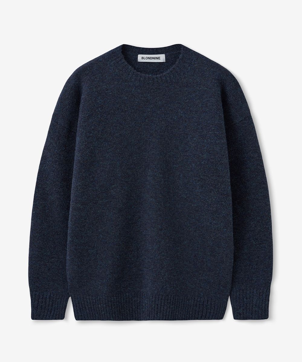 MUSINSA | BLOND9 Wool Boucle Knitted Round Knit Sweater ( 9