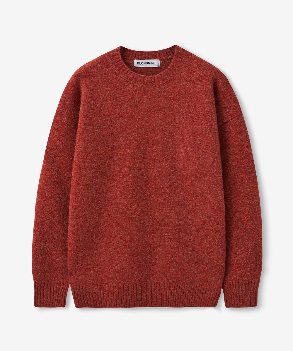 MUSINSA | BLOND9 Wool Boucle Knitted Round Knit Sweater ( 9