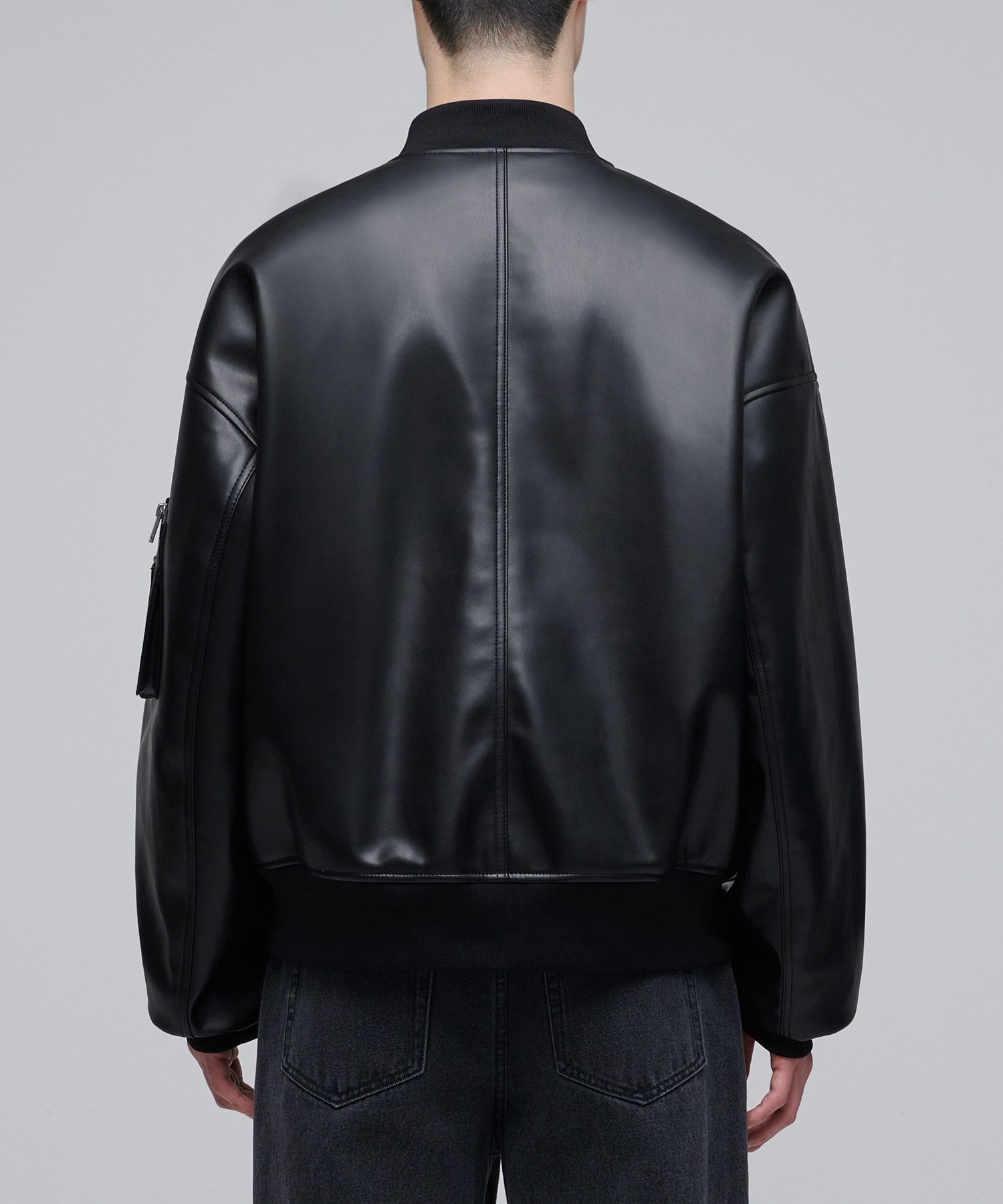 ブルゾン MUSINSA STANDARD Oversized collarless MA1 bomber jacket blac MUSINSA | MUSINSA STANDARD Wool blend collared varsity