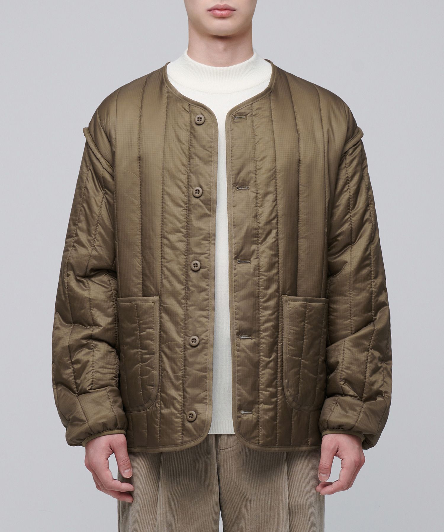 ダウンジャケット MUSINSA STANDARD Vertical Quilted Military Liner Jacket Brow MUSINSA | MUSINSA STANDARD Vertical Quilted Military Liner