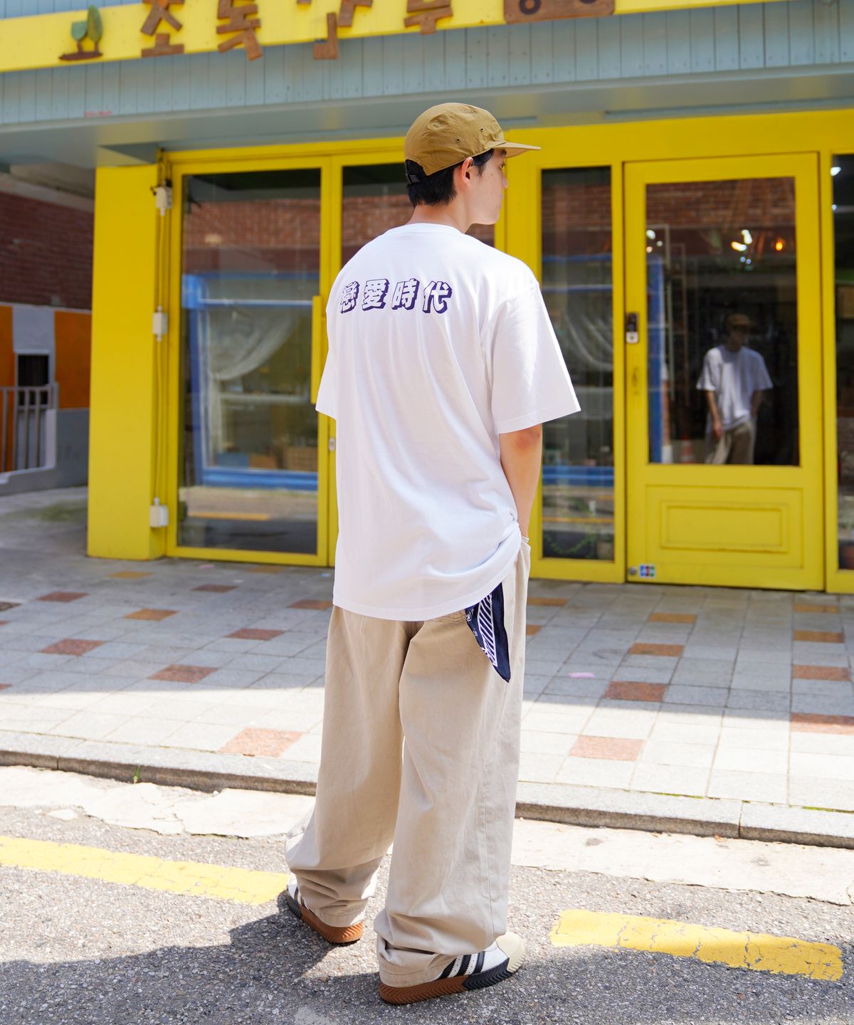 크림소다랩(CREAM SODA LAB) 연애시대 반팔티 화이트 네이비
