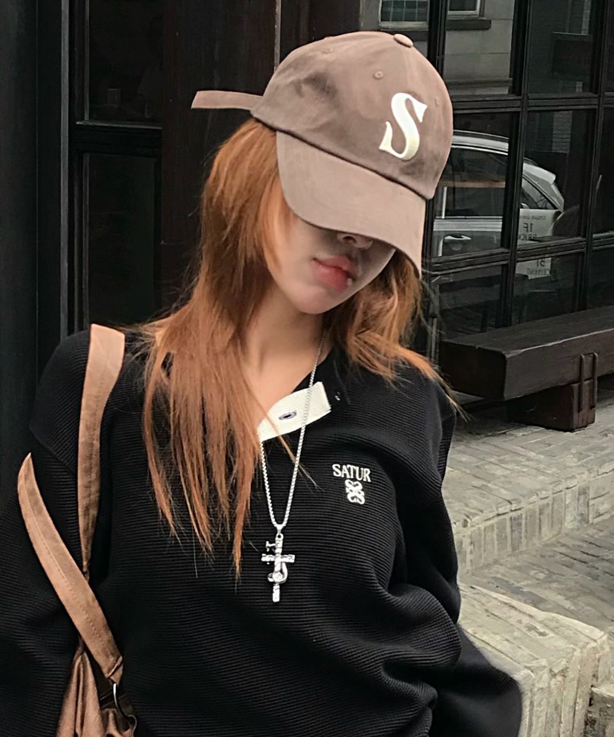 세터(SATUR) 빈티지 캐쥬얼 볼캡 브라운