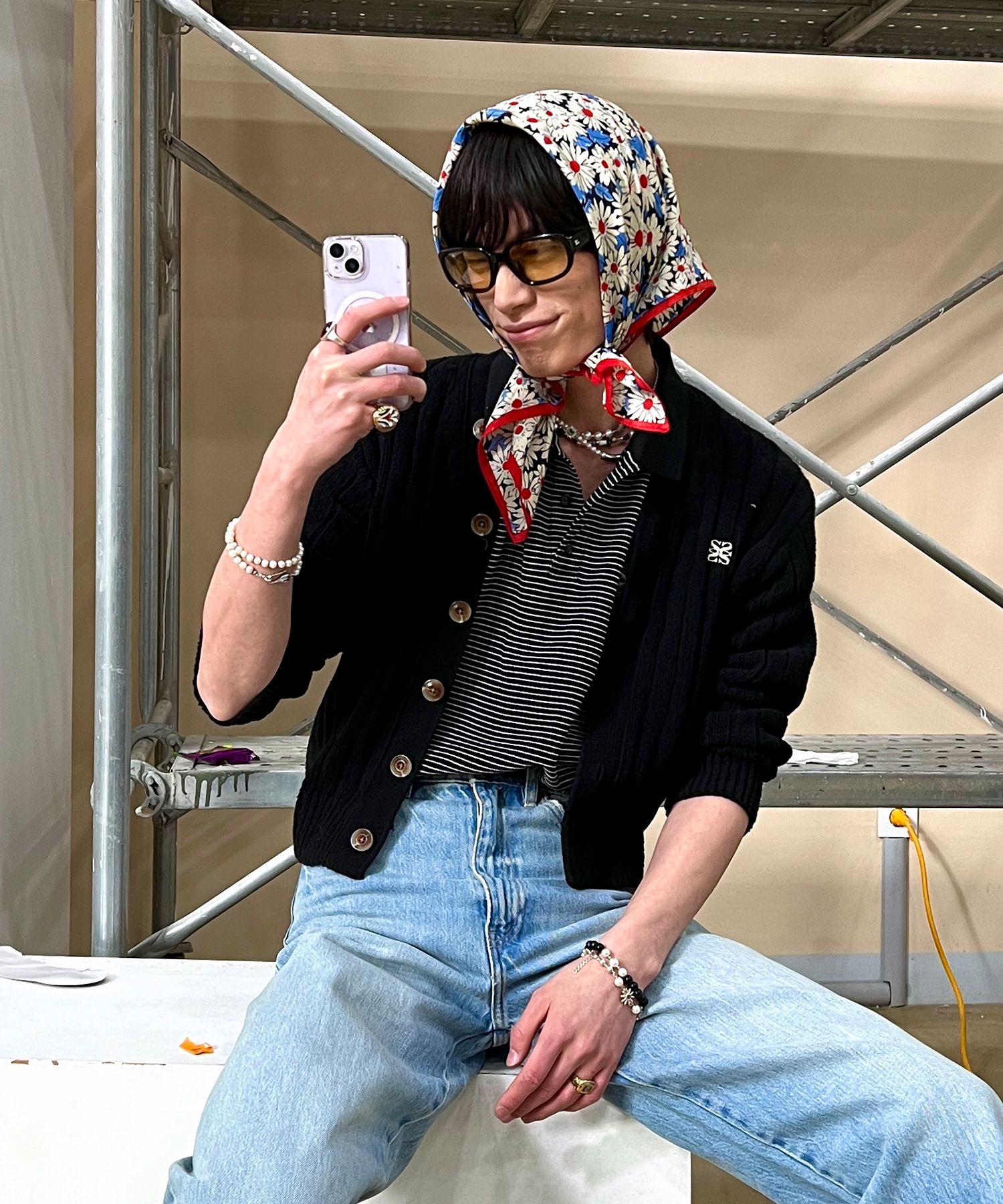 MUSINSA | SATUR Faro Oversized Bookle Cardigan Classic Black