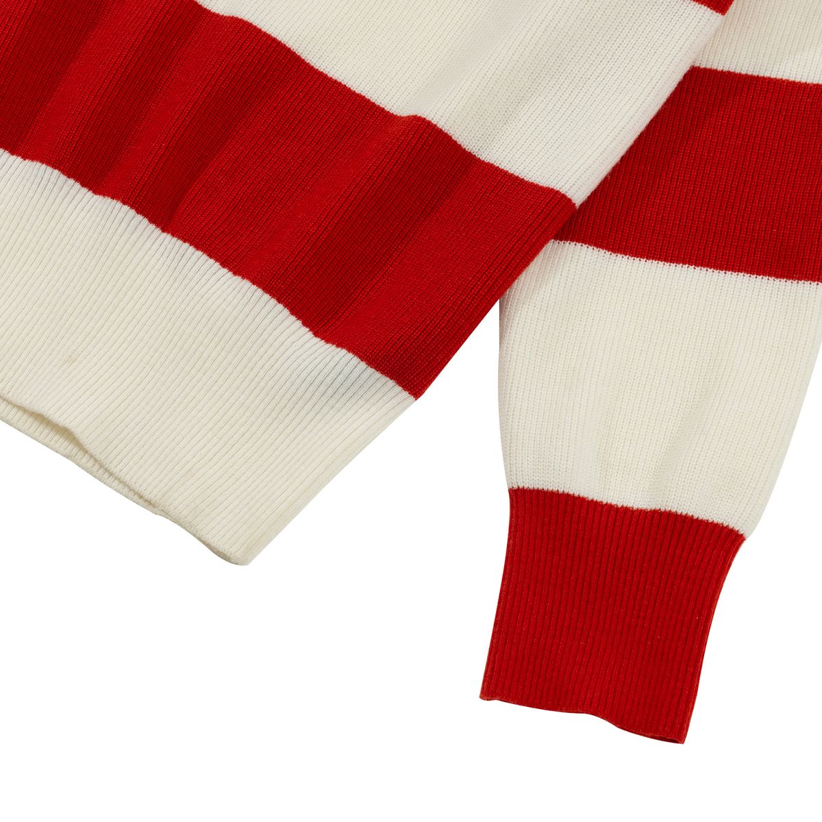 아웃 오브 트렁크(OUT OF TRUNK) Stripe Collar knit Red (Men)