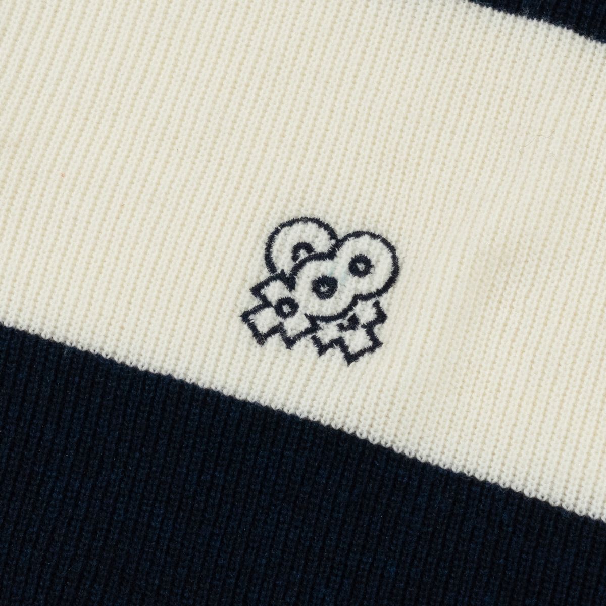 아웃 오브 트렁크(OUT OF TRUNK) Stripe Collar knit Navy (Men)