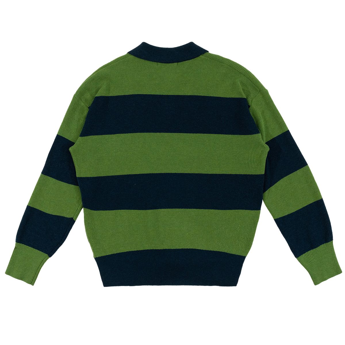 아웃 오브 트렁크(OUT OF TRUNK) Stripe Collar knit Green (Men)