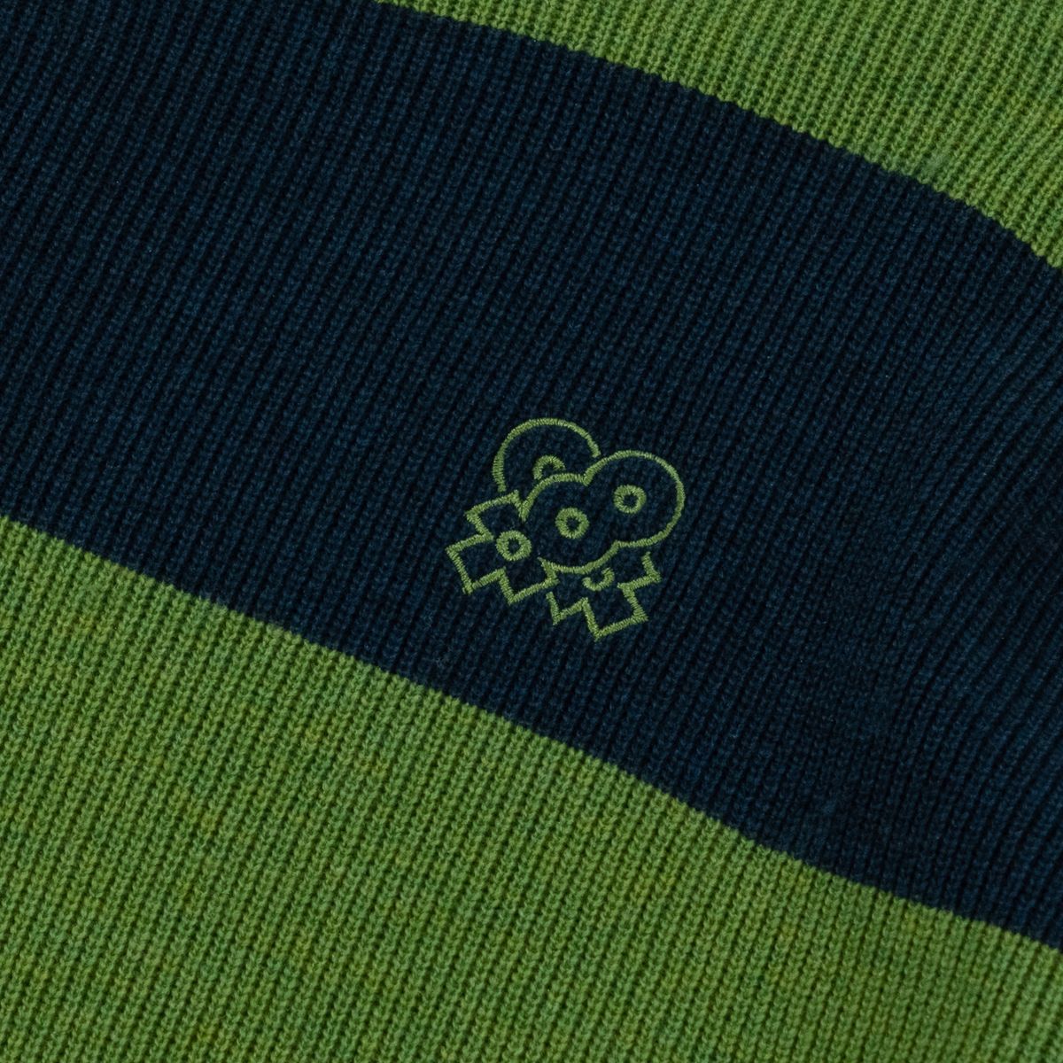 아웃 오브 트렁크(OUT OF TRUNK) Stripe Collar knit Green (Men)
