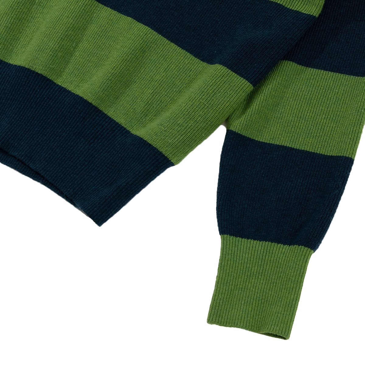 아웃 오브 트렁크(OUT OF TRUNK) Stripe Collar knit Green (Men)