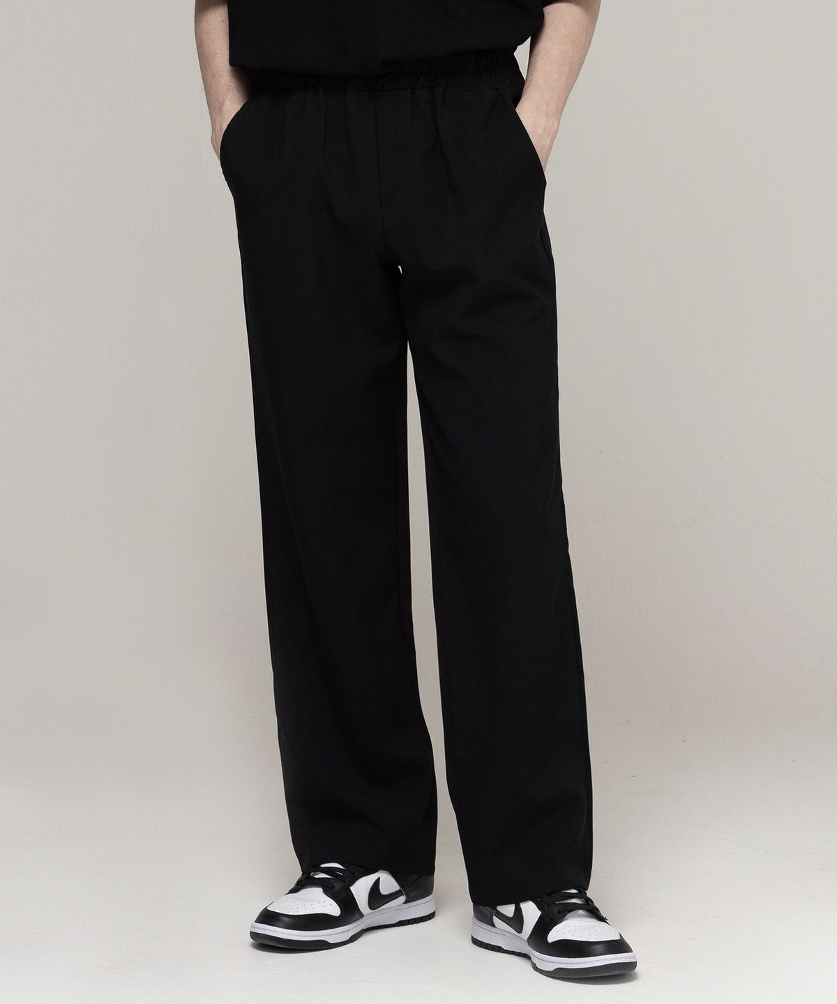 그레이버(GRAVER) [UNISEX]세미 와이드 밴딩 슬랙스