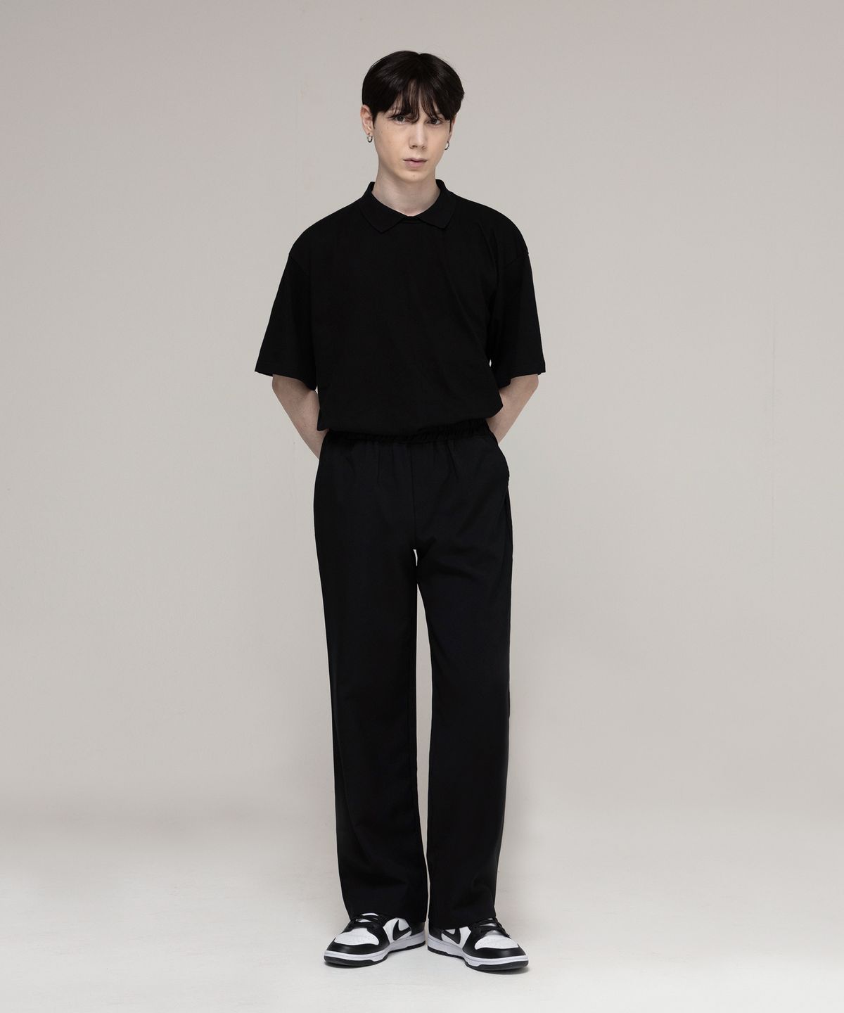 그레이버(GRAVER) [UNISEX]세미 와이드 밴딩 슬랙스