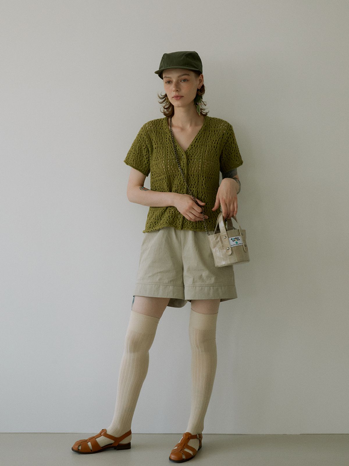 더블쿼츠(DOUBLE QUOTES) 머핀 미니 토트백  크림
