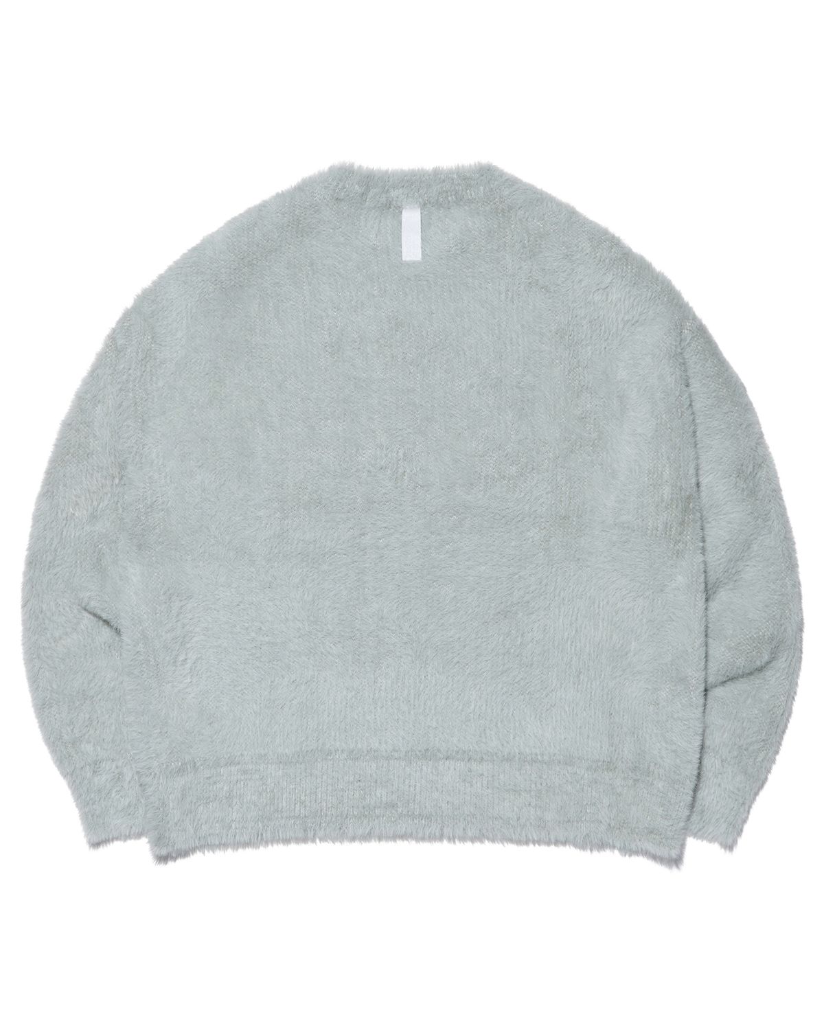노매뉴얼(NOMANUAL) CROPPED HAIRY KNIT - LIGHT GRAY