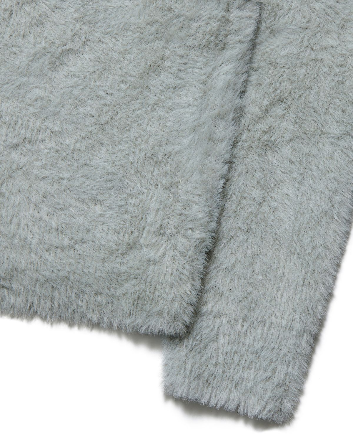노매뉴얼(NOMANUAL) CROPPED HAIRY KNIT - LIGHT GRAY