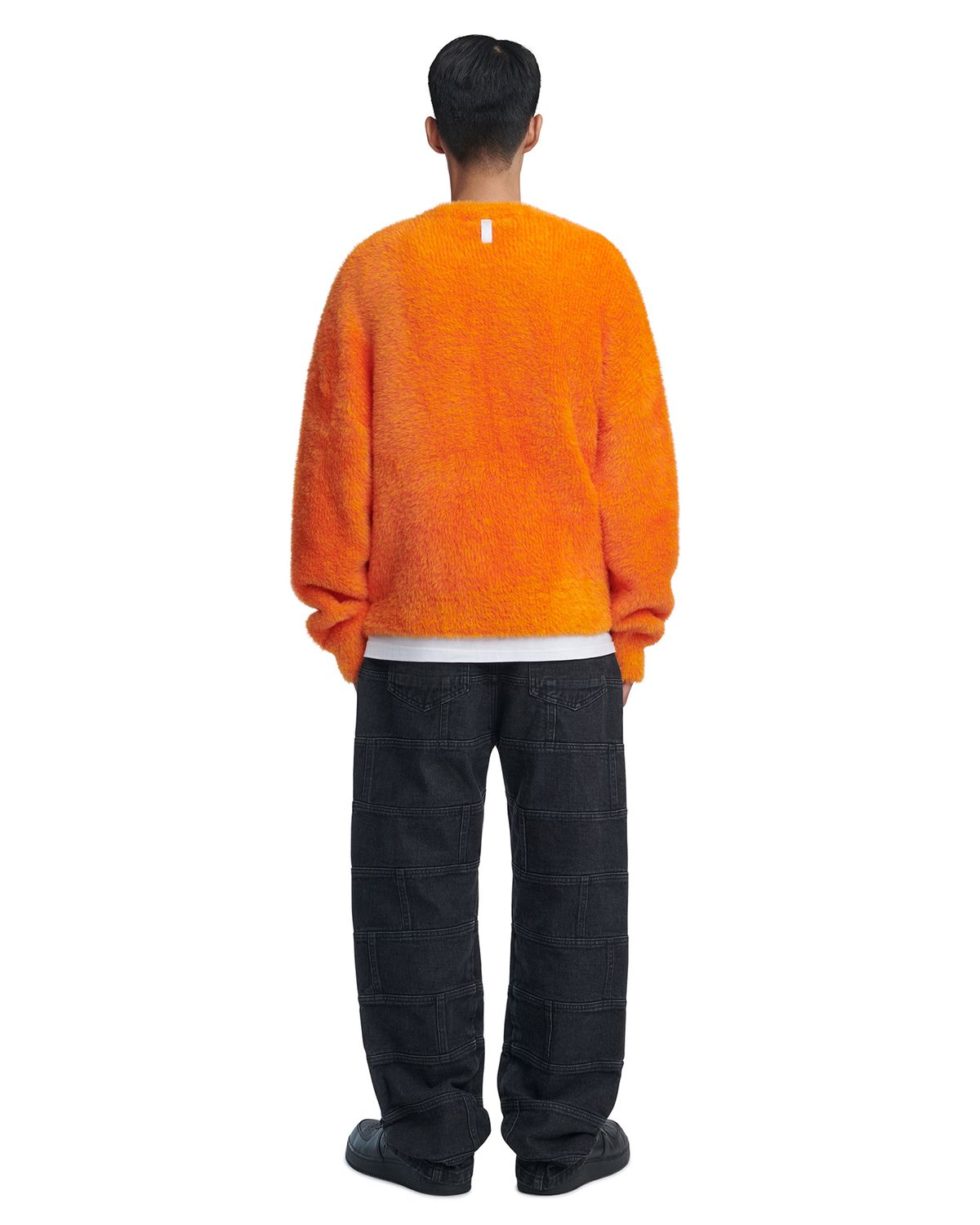 노매뉴얼(NOMANUAL) CROPPED HAIRY KNIT - ORANGE