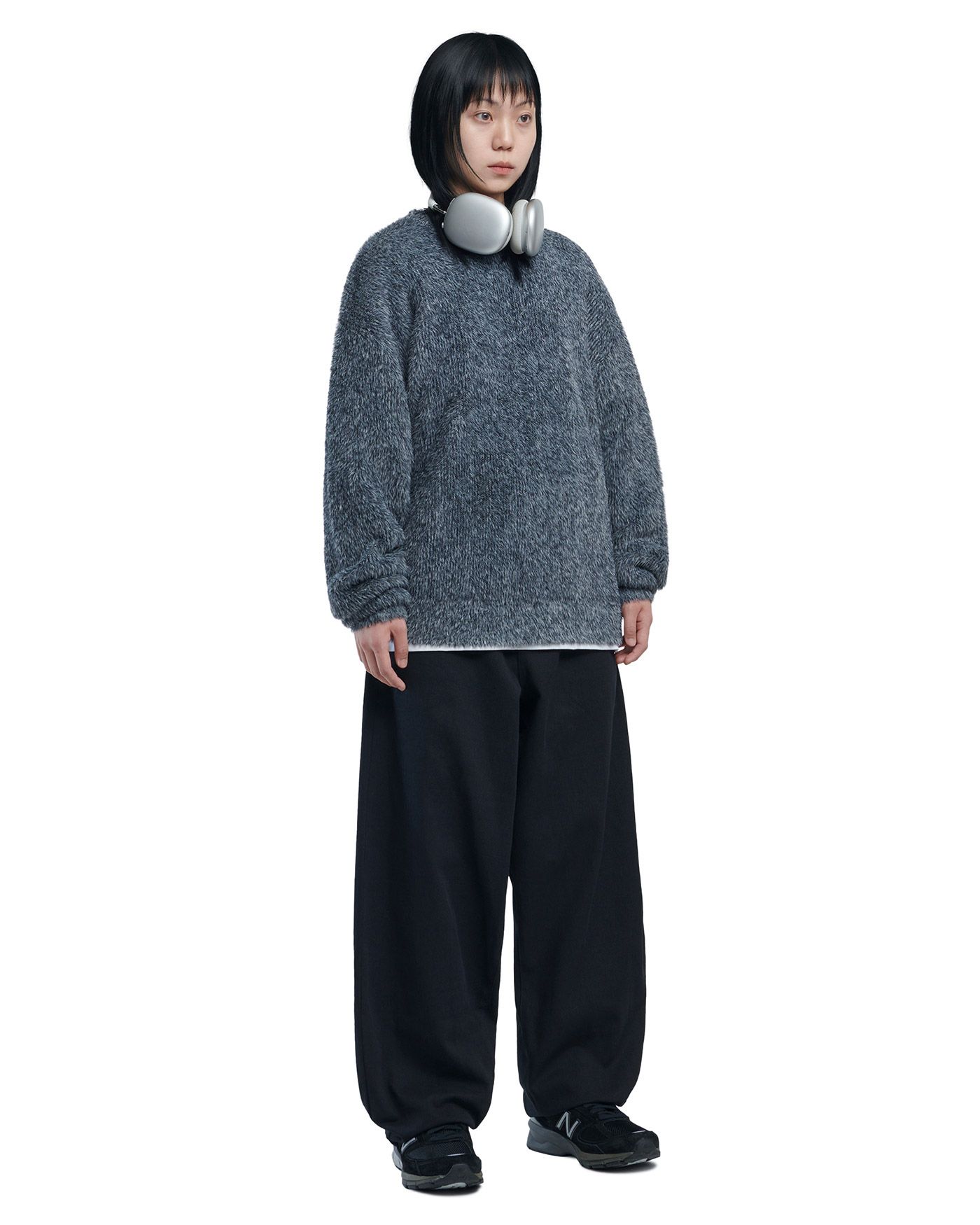 ニット・セーター NOMANUAL CROPPED HAIRY KNIT SA169 MUSINSA | NOMANUAL CROPPED HAIRY KNIT - BLACK