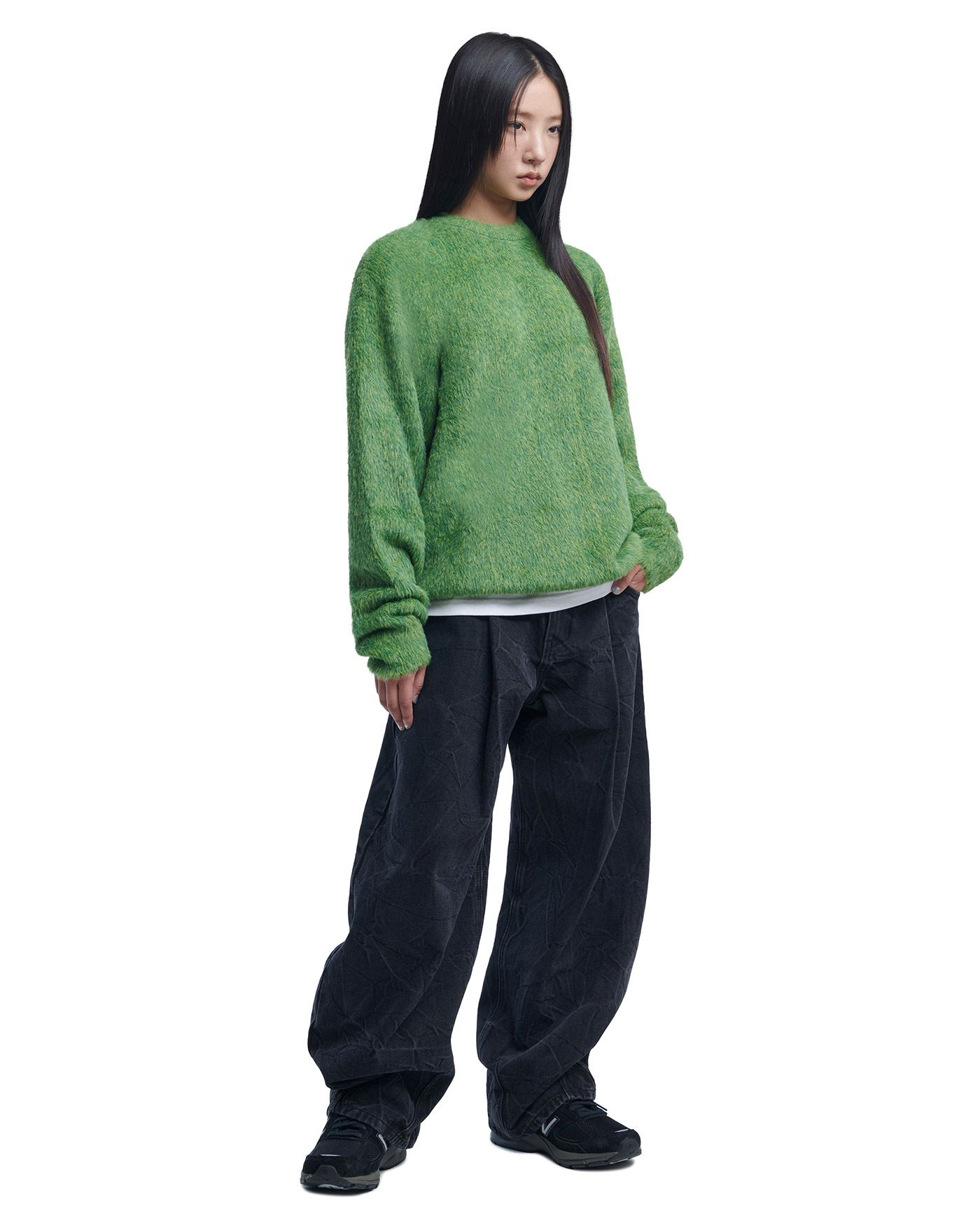 ニット・セーター NOMANUAL CROPPED HAIRY KNIT SA169 MUSINSA | NOMANUAL CROPPED HAIRY KNIT - MELANGE
