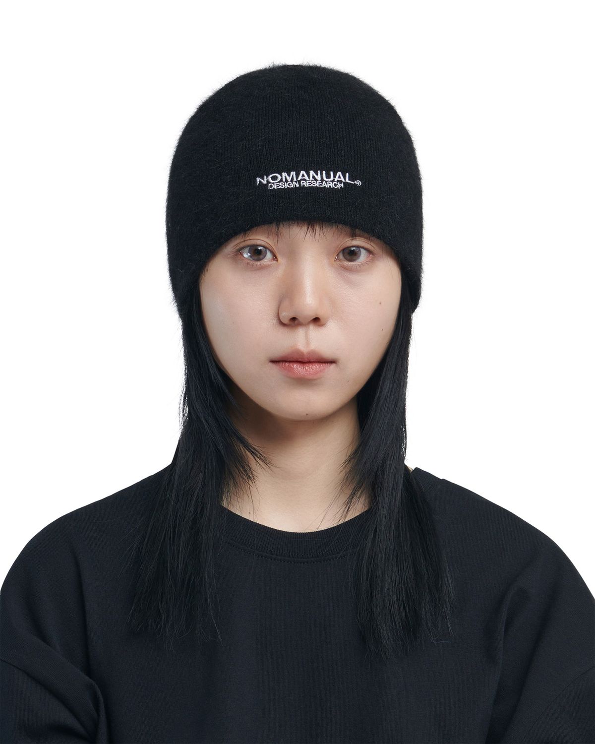 노매뉴얼(NOMANUAL) NM HAIRY BEANIE - BLACK
