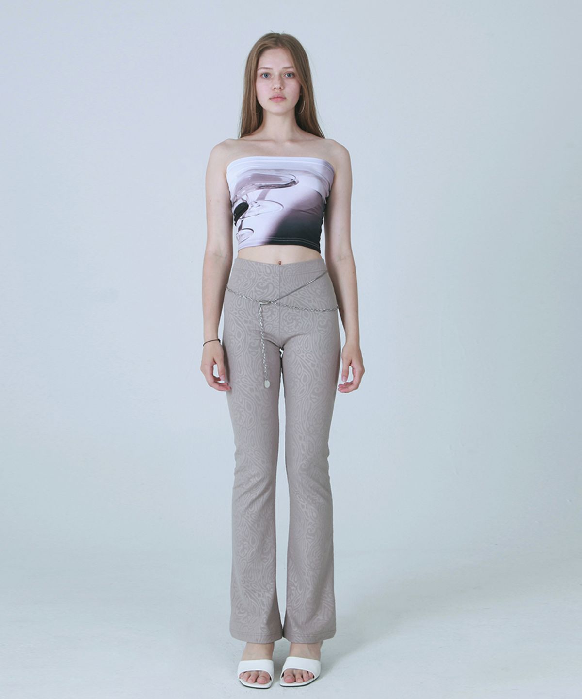 어세이(ASSAY) PAISLEY BELL BOTTOM PANTS [BEIGE]