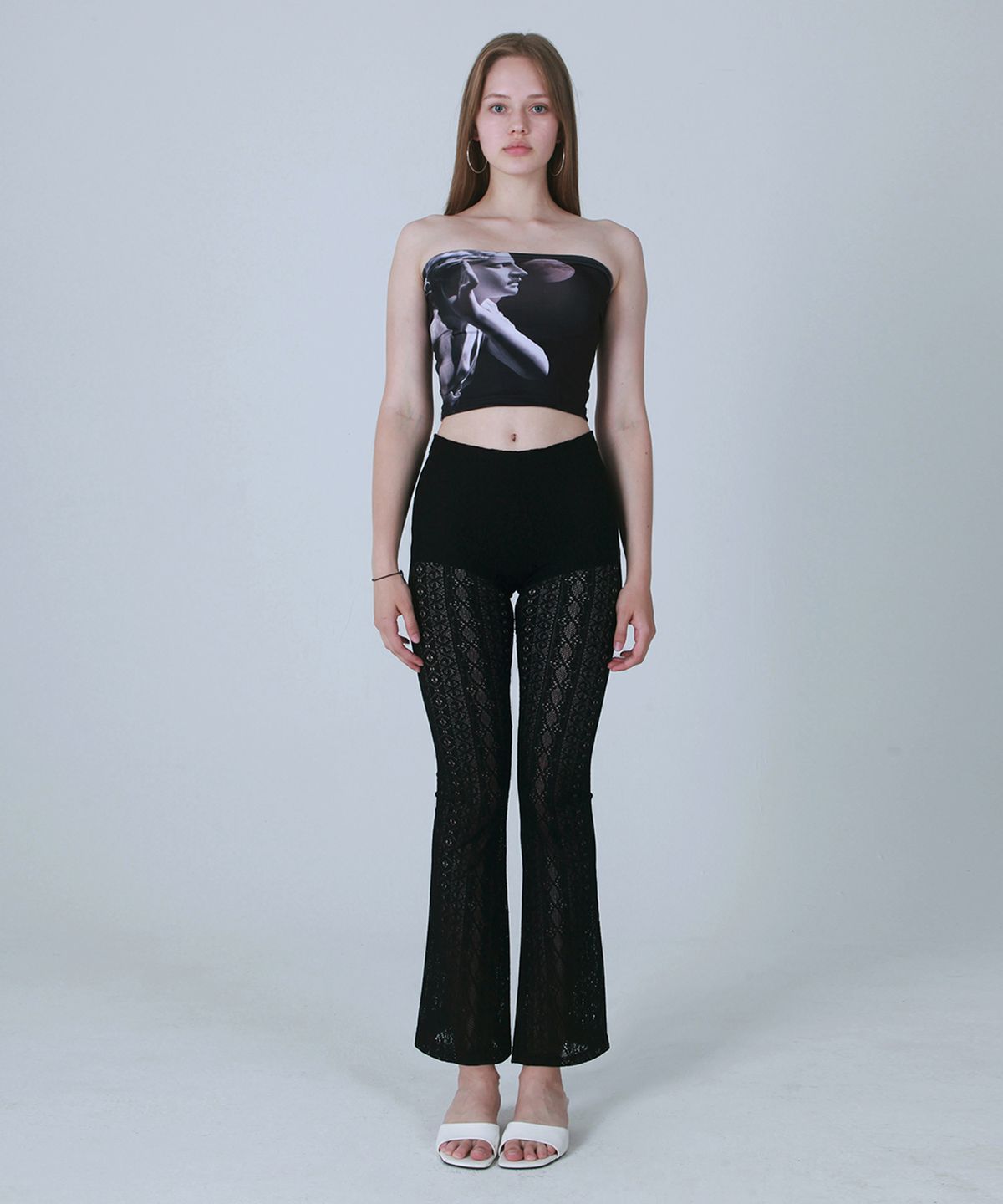 아쎄이(ASSAY) LACE BELL BOTTOM PANTS [BLACK]