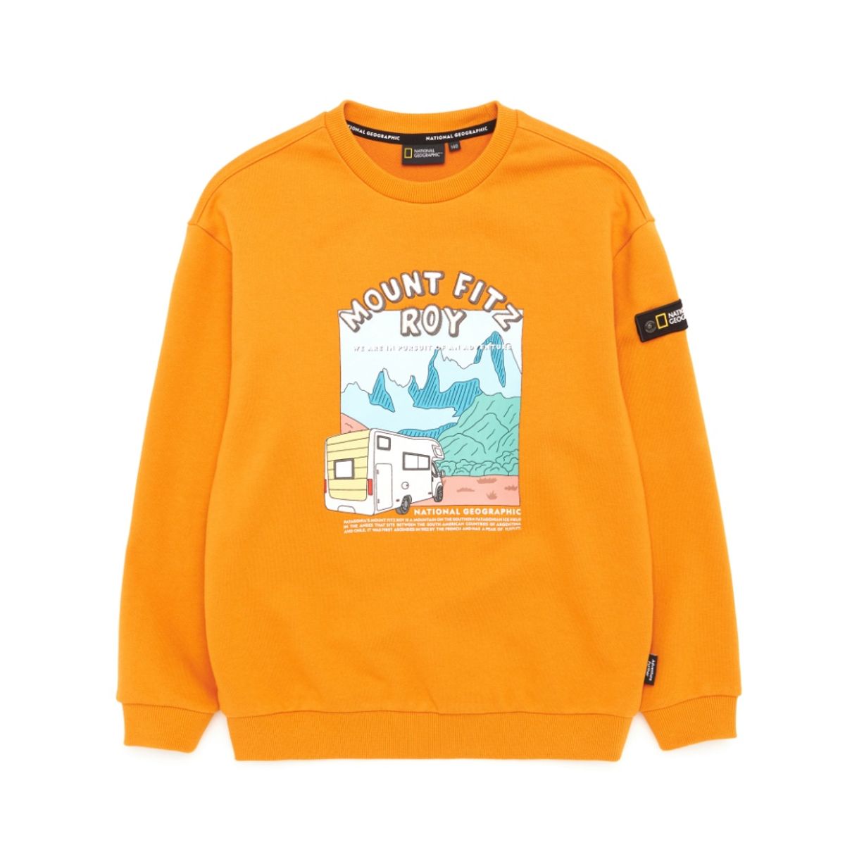 내셔널지오그래픽 키즈(NATIONAL GEOGRAPHIC KIDS) K223USW950 캠핑 그래픽 맨투맨 티셔츠 D ORANGE