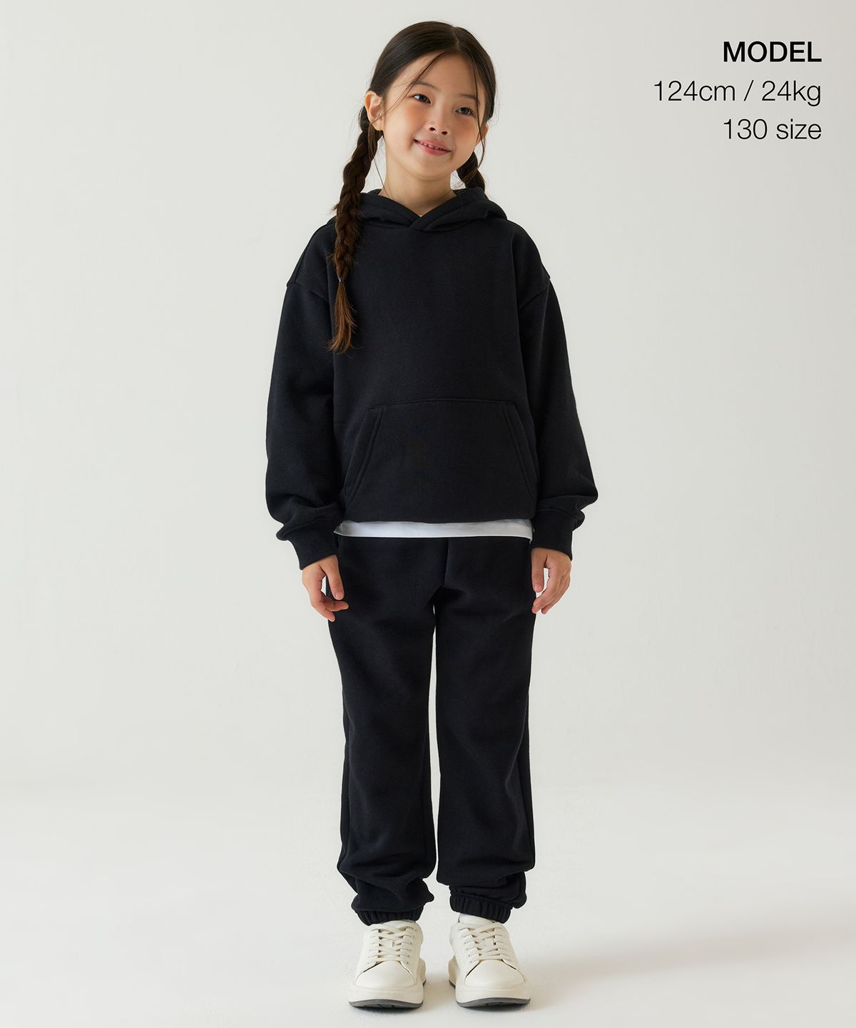 무신사 스탠다드 키즈(MUSINSA STANDARD KIDS) 기모 스웨트 팬츠 [블랙]