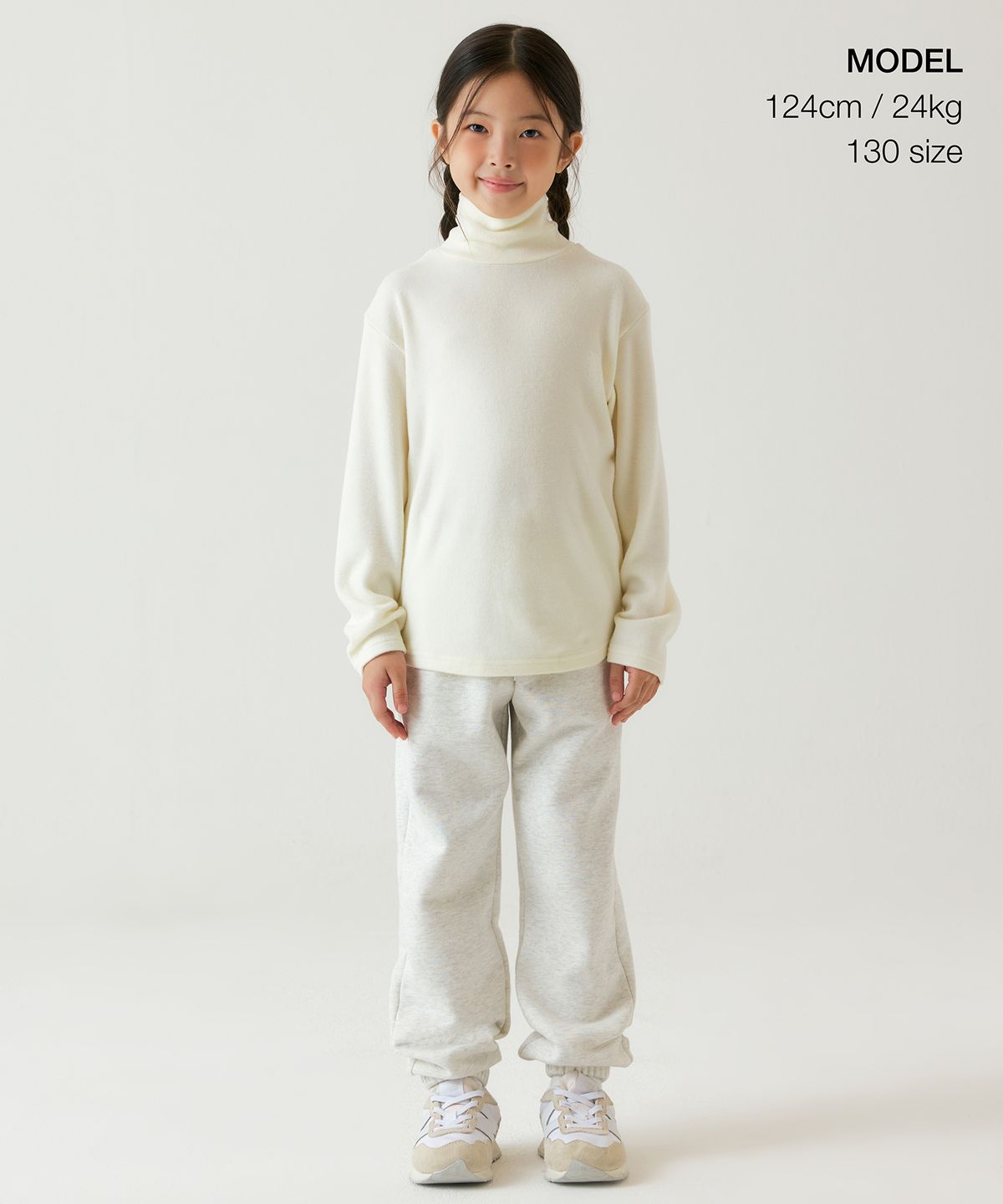 무신사 스탠다드 키즈(MUSINSA STANDARD KIDS) 기모 스웨트 팬츠 [오트밀]