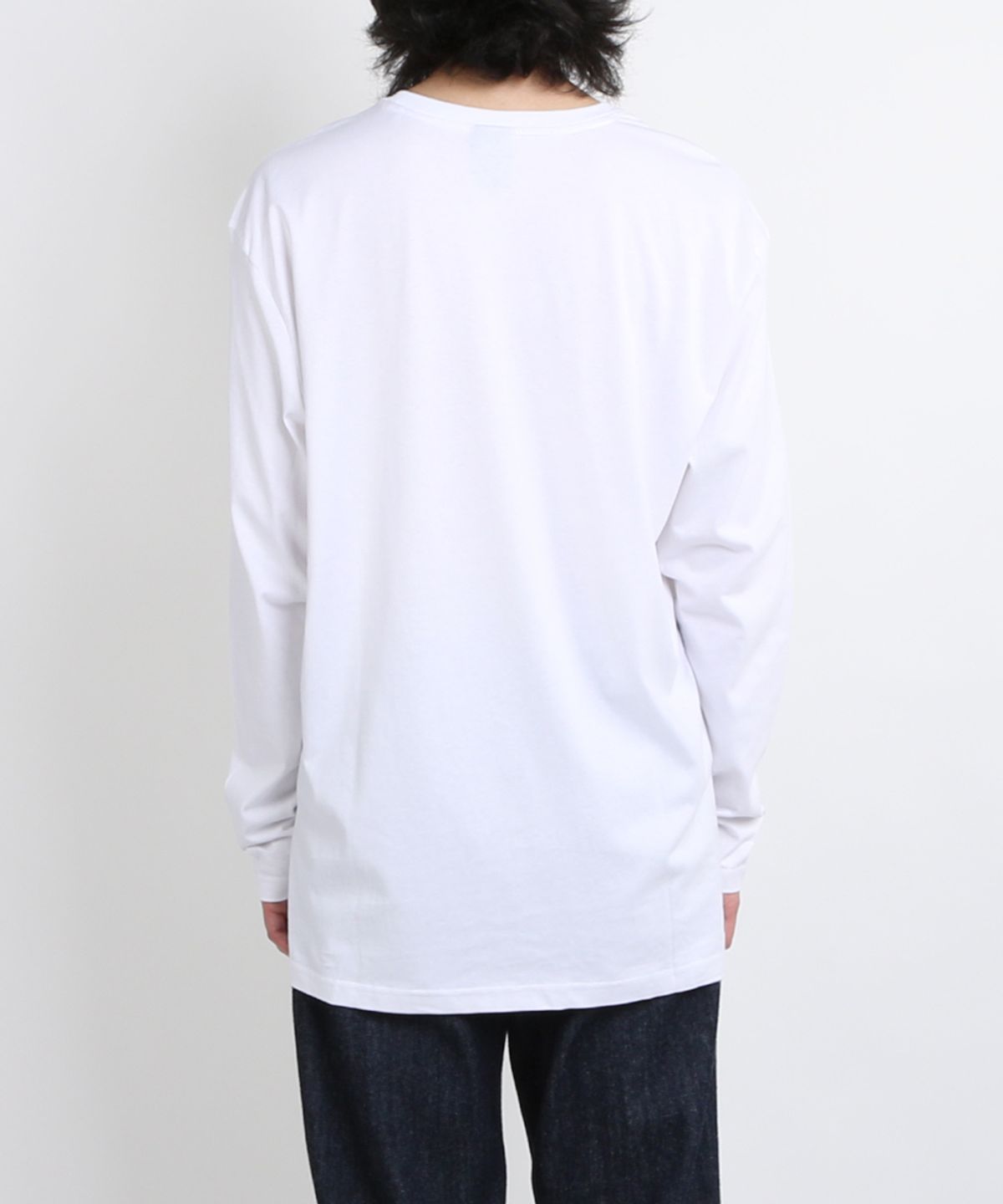 지블랙(ZBLACK) 100% 오가닉 코튼 ZB 스몰로고 긴팔 티셔츠 (White)